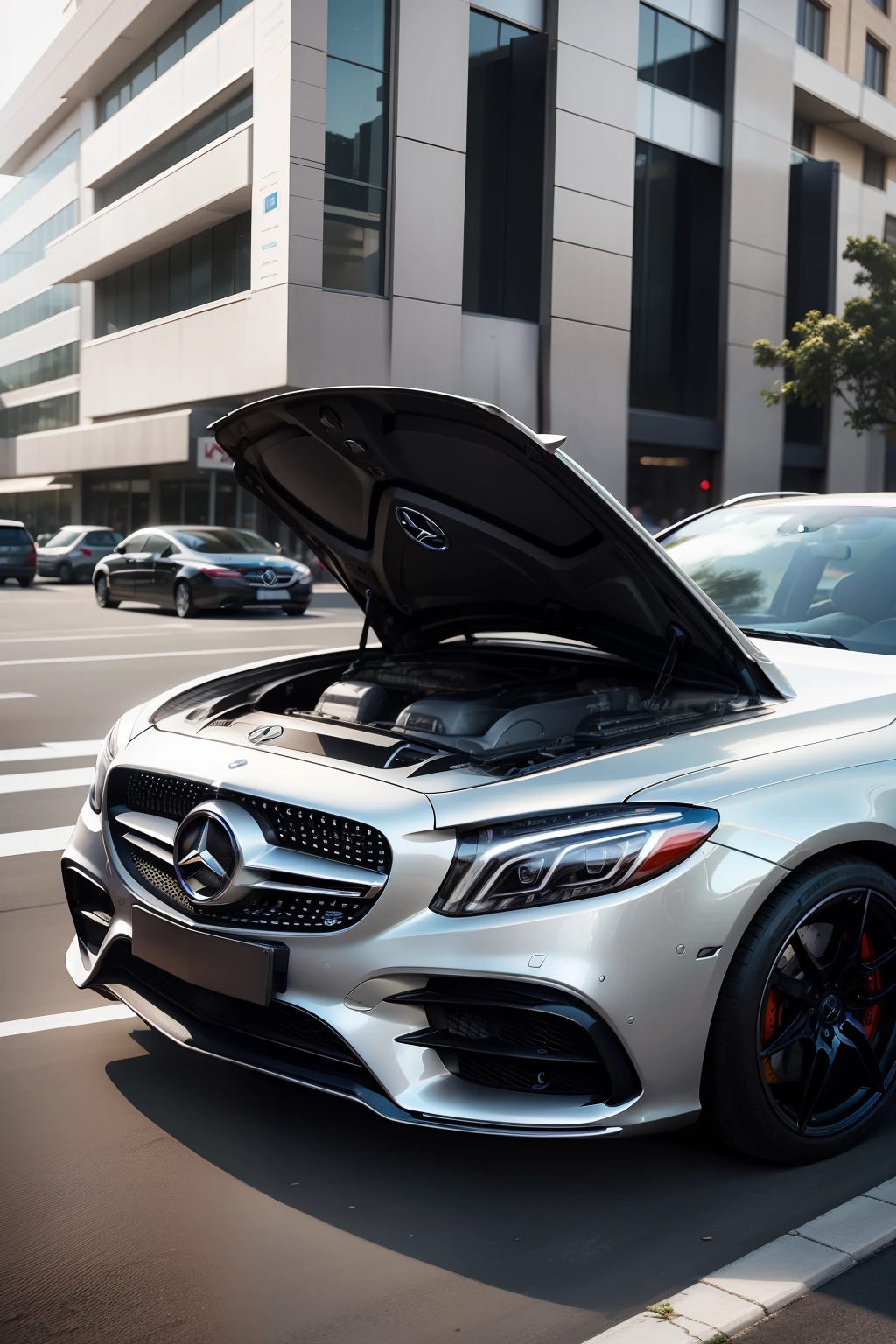 Best quality,Car advertising,Sense of speed,Handling,Fashion Street Run,Mercedes-Benz brand