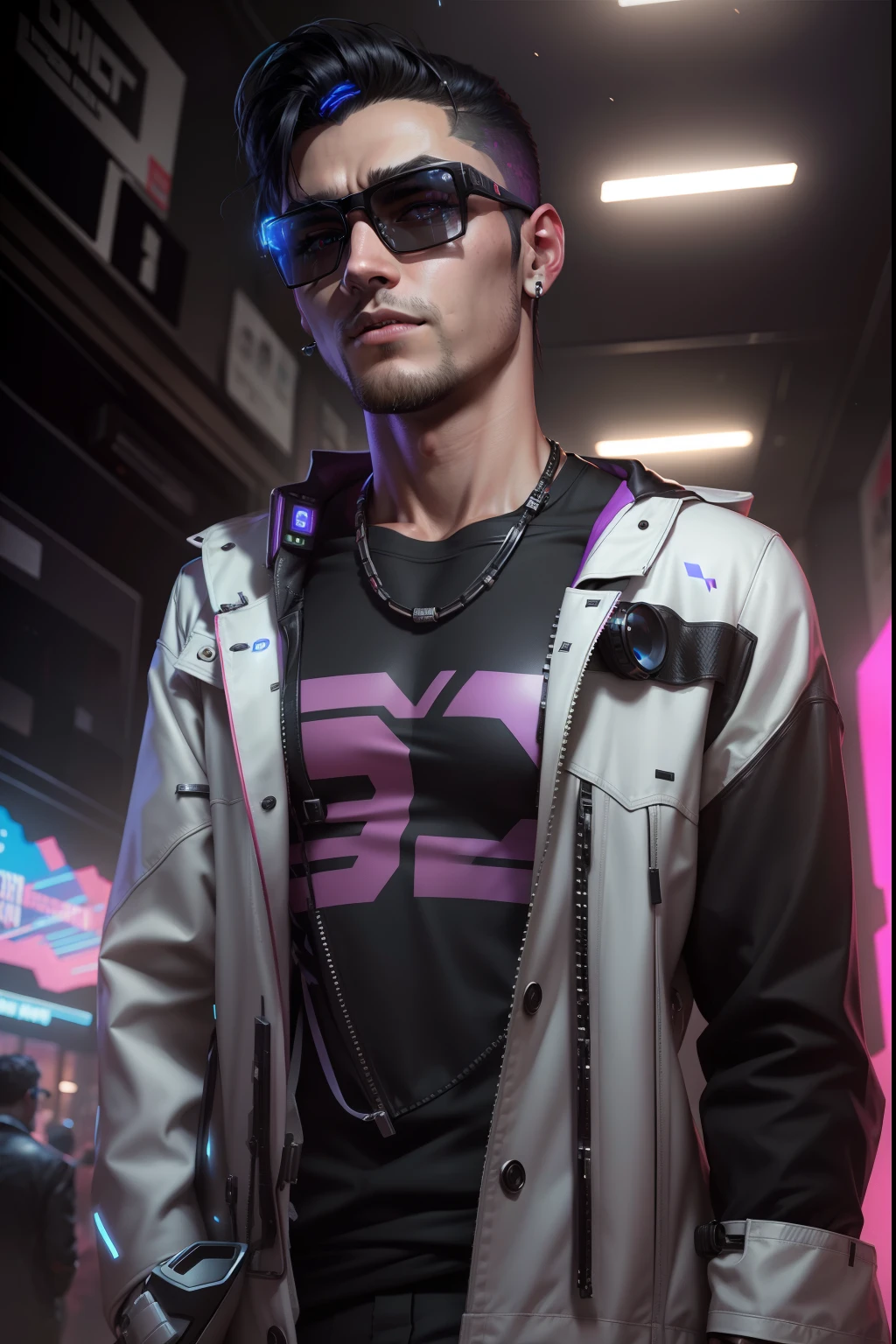 Real face cyberpunk handsome boy 8k ultra realistic