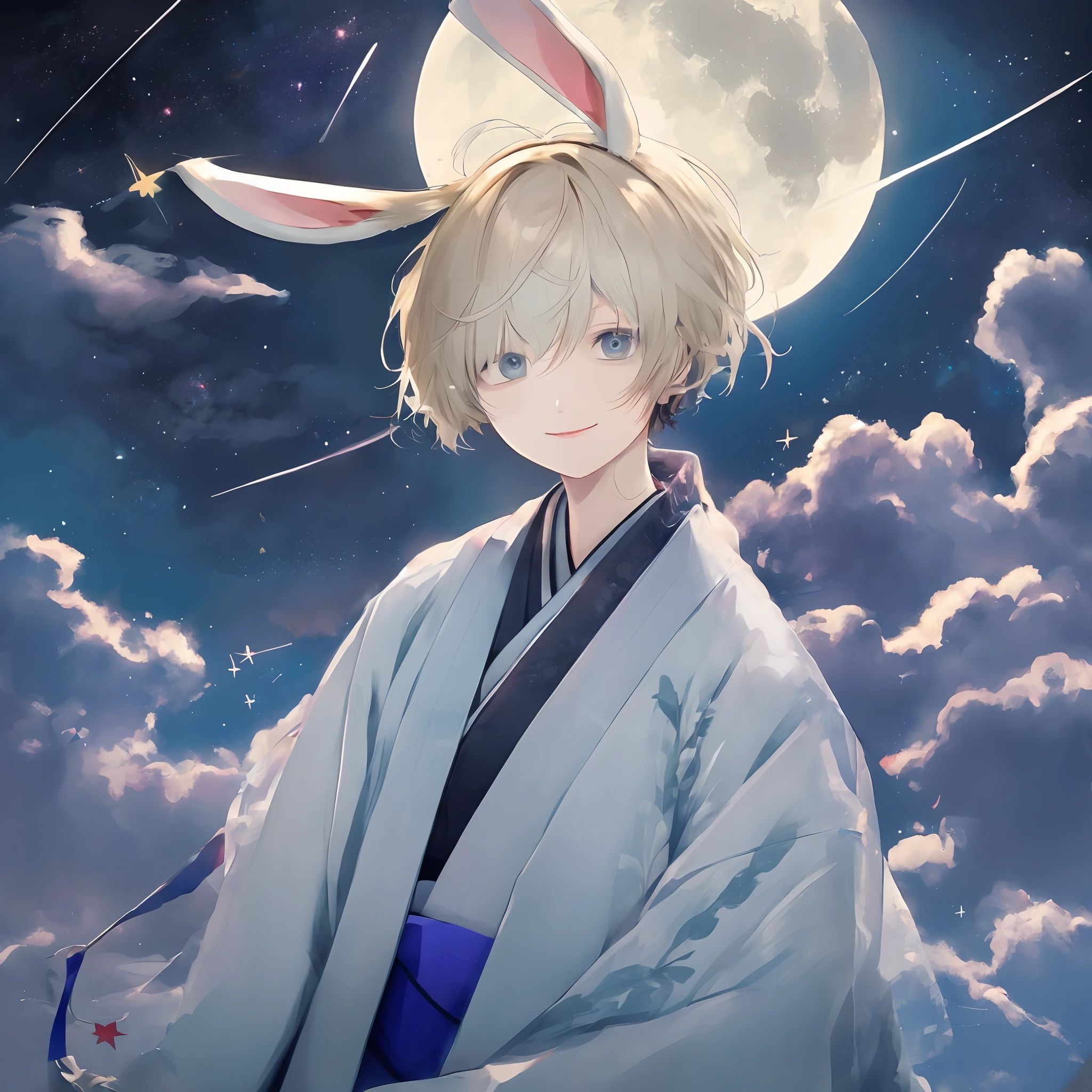 night sky, blue, stars, soft