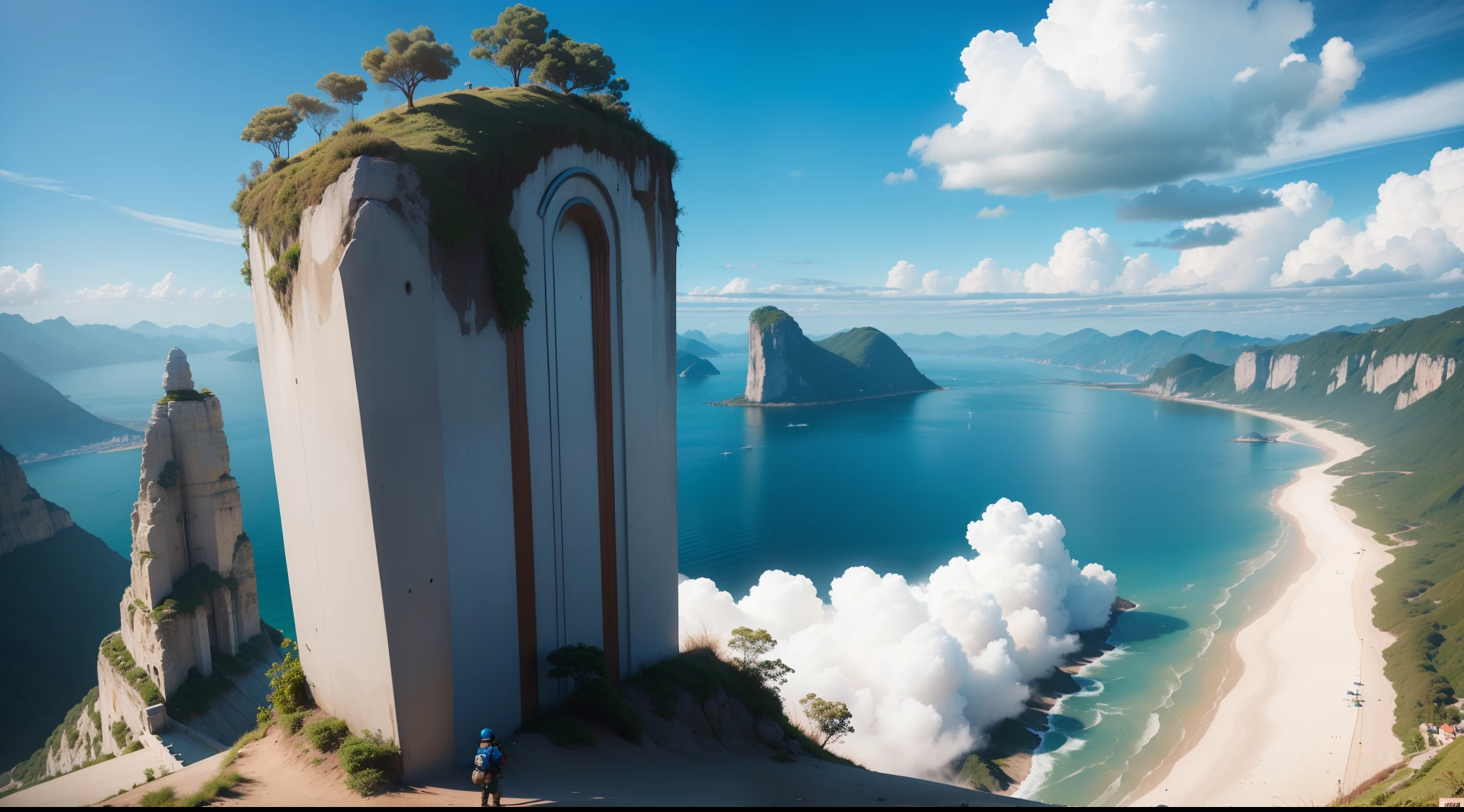 (melhor qualidade: 0.8), (melhor qualidade: 0.8), dia ensolarado, blue skies, cidade vazia, outdoor vertical a esquerda escrito o nome JUNO