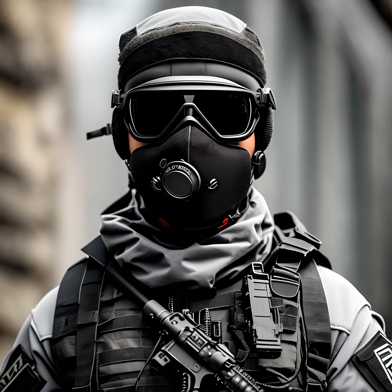 Capacete de guarda prisional, Special Operations Black Balaclava , Penitentiary Fund ,bandeira rio grande do sul, tactical mask, sun glasses, colete modular, futurista hiper realista ,corpo inteiro