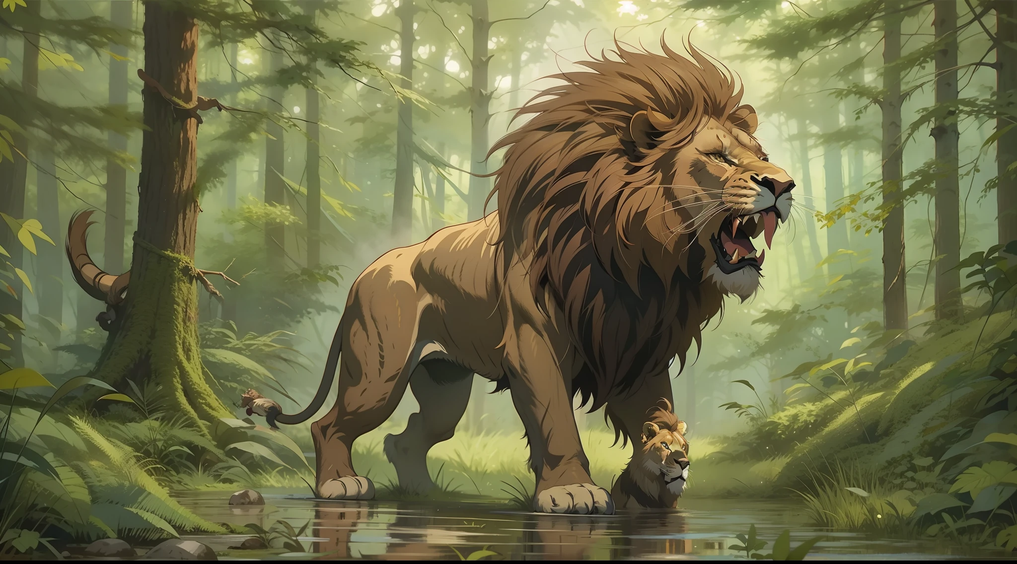 Lucas Bracey, Man hunting in the middle of the forest a fierce lion 10 meters high