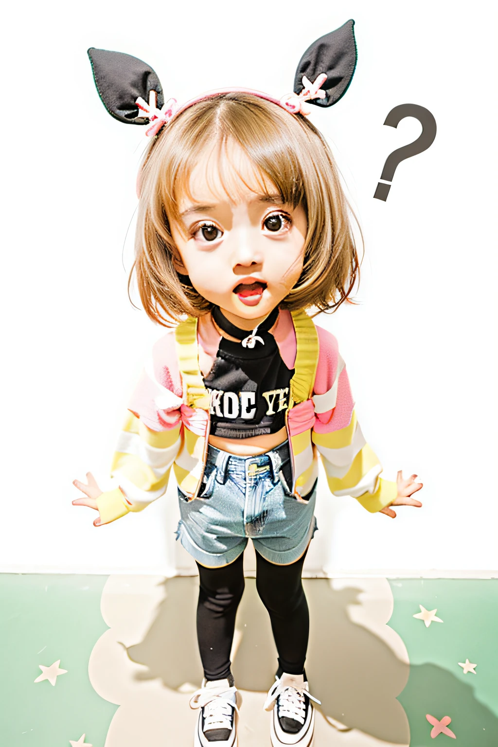 cute girl, li, short hair, confused