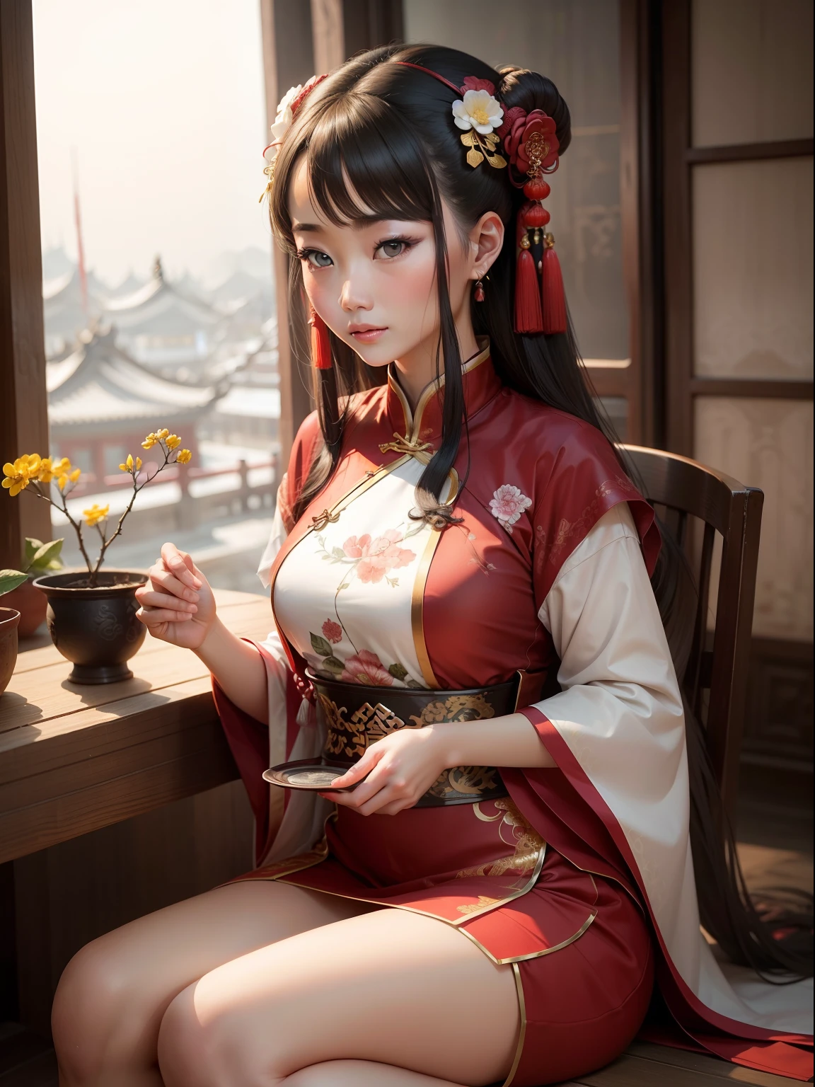 beautiful woman, China, ancient, traditional
