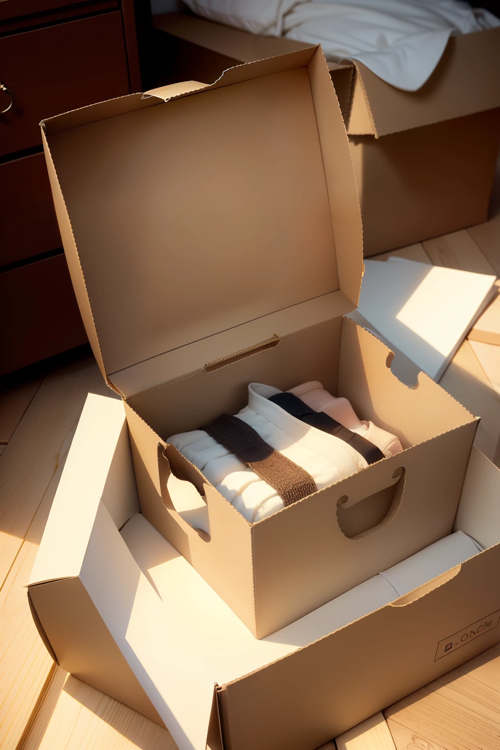 box,Fill up with clothes,Good quality,Semi-open member,Delicate and small,Light shades,A sense of prestige,Fashionab