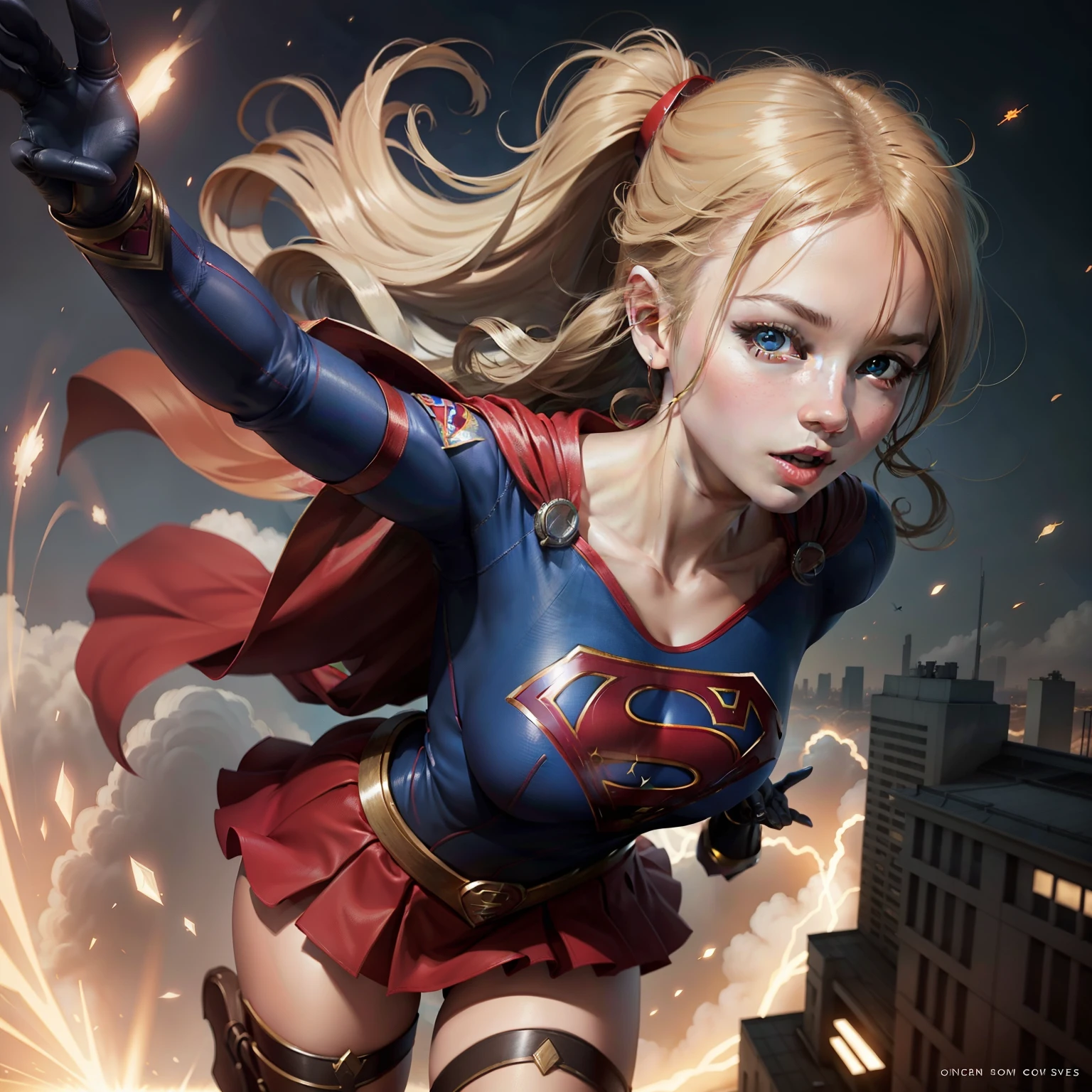 Supergirl flies