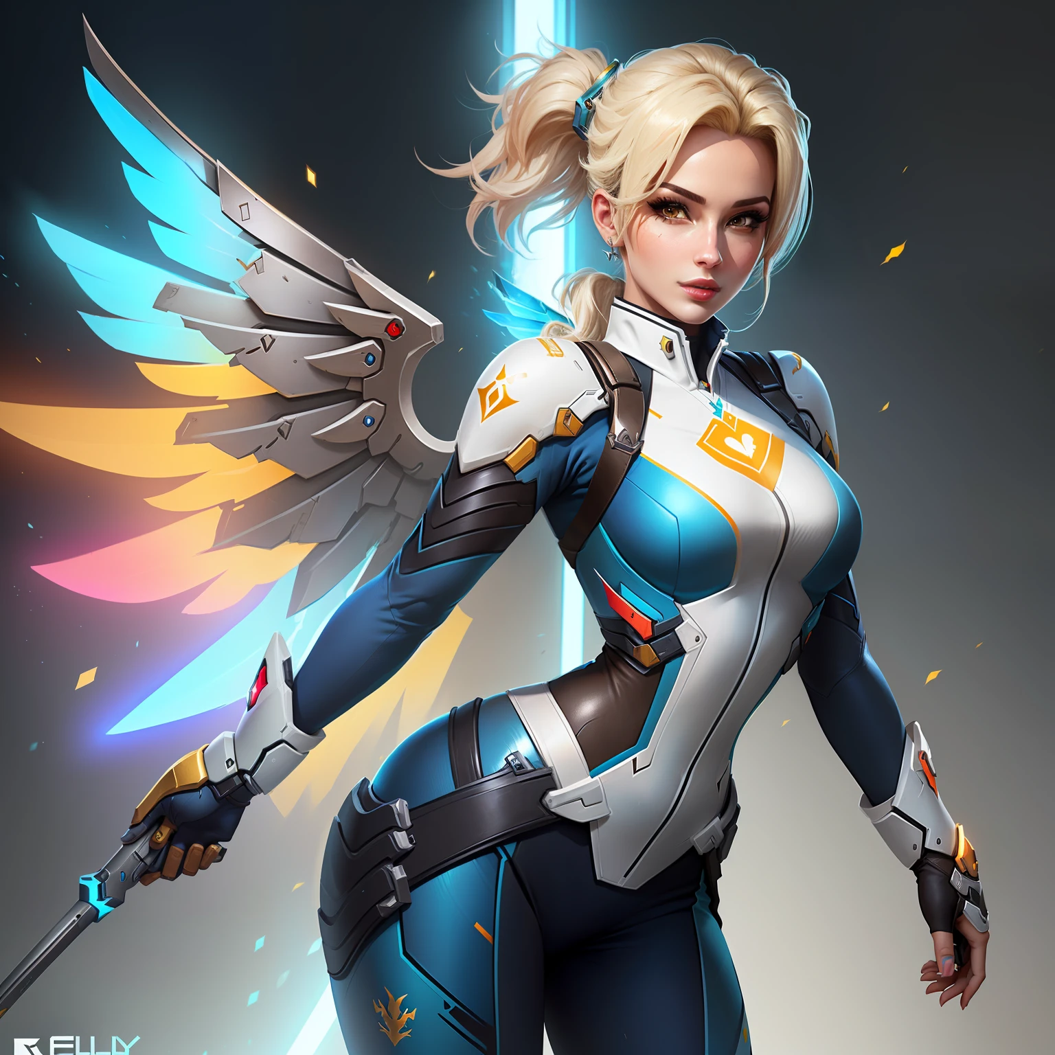 Sexy mercy overwatch fiel ao personagem do jogo