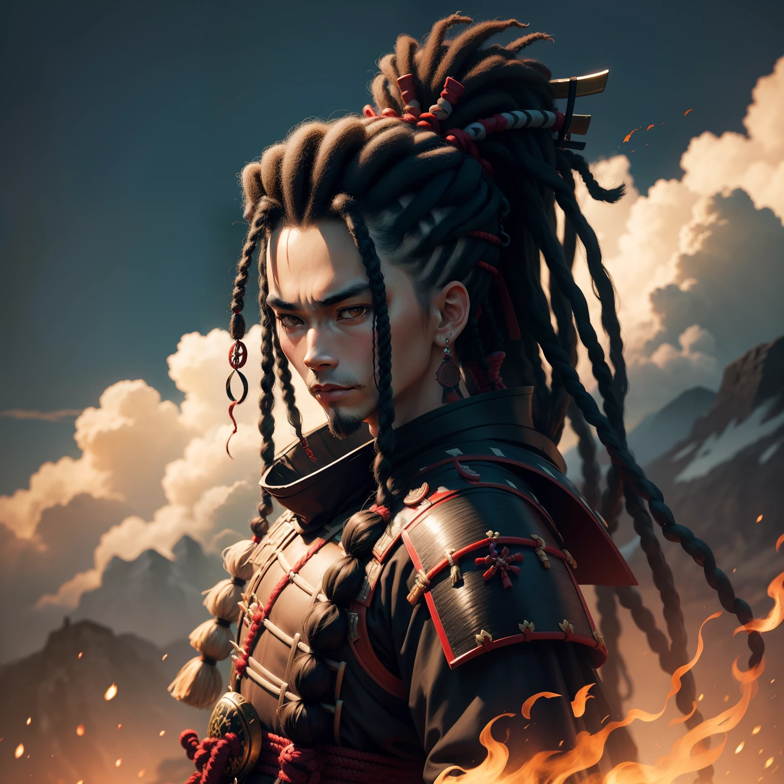 Samurai com dreads