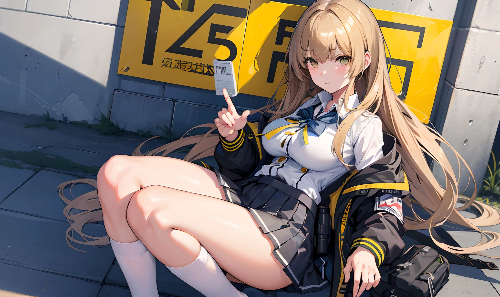 a masterpiece of,(perfect anatomia:1.4), best qualtiy, high_resolution, Fine details, highly detailed and beautiful, Distinct_image, (solo women), ,(huge-breasted),Anime girl in short skirt and jacket with jacket over her shoulders, Fine details. girls' frontline, girls frontline style, from girls frontline, girls frontline cg, anya from spy x family, anime full body illustration, Realistic Schoolgirl, marin kitagawa fanart, girls frontline universe, girls' frontline, a hyperrealistic schoolgirl, full-body xianxia