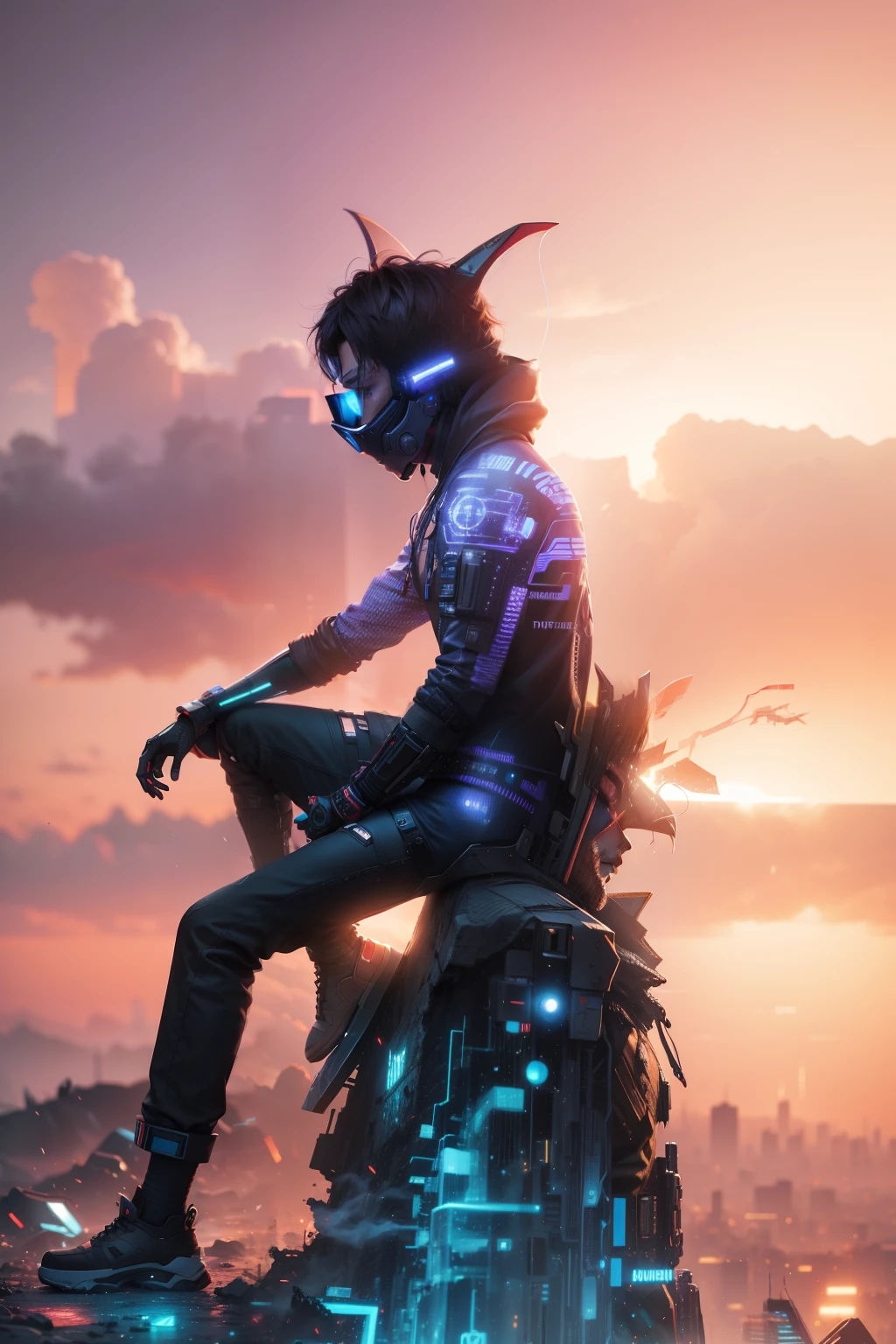 Change background cyberpunk handsome boy, realistic face, 8k resolution realistic
