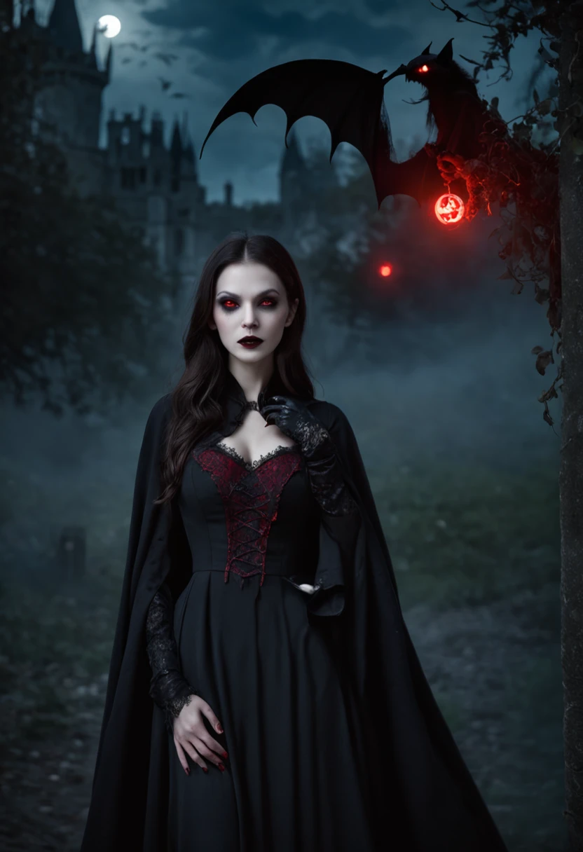 masterpiece, top, Very detailed, very Practical, original photo, (Orcs:1.5),(gothic theme:1.5),(Dark horror theme:1.5),(Thriller:1.5),(Inspired by Stephen King:1.5),( Dark Fantasy:1.5), (Ink Painting:1.5 ), (Ominous sight:1.5),(Many bats fly towards the audience:1.5), (19th century:1.5), ( Theme fragmentation:1,5),(A lot of dust:1,5),(Puddle:1,5),(absurd:1,5),(Excellent:1,5),Lepidolite Quartz Woman in red dress facing the viewer, Pretty Face,Brown long hair,Half-length portrait of the Queen with a crown on her head, an ominous, Bat pumpkin lantern atmospheric fluorite chrysocolla, ArtworkSimon Stalenhag, Nicomoli, Wanjichi Mutu, primary color, Very detailed, masterpiece, Intricate details, decline, Very detailed eyes, High detail eyes, 4K resolution,Rich facial details, Raw, Nikon Z9, grisly city, Mysterious and beautiful woman, Intricate details, stone forest, Yunnan Province, China, Extremely detailed,Dark and eerie atmosphere, The illusory existence, fine, Facing the camera , FOG, Paranormal Entities, devil'nature, Shadowform, Strange Whisper, breathe, Mysterious White Man, dark and twisted branches, Flickering candlelight, horror element, Mysterious ghost, Gothic art style, 非常charming , Spectral characteristics, Very depressing, Otherworldly beauty, Ethereal Light, Cold and atmospheric, Strange lights. Mysterious and beautiful woman, Impressionism, starlight color, Wonderful lighting, Atmospheric and elegant, charming, 神秘breathe, majestic vines, Glowing leaves, Calm expression, Intricate details, Beautiful Features, Put flowers in your ears, Sky Light, Colorful Energy, Authentic atmosphere, Bright colors, charming的创作, 32K Ultra HD分辨率, HDR, 800mm lens, Practical, hyperPractical, photography, professional photography, immersive photography, Ultra HD, Ultra-high quality, best quality, HDR photos, Focus Photos, original photo, Extremely sharp, Nature photos, masterpiece, The award-winning, Photographed with Hasselblad x2d.,Red vest dress