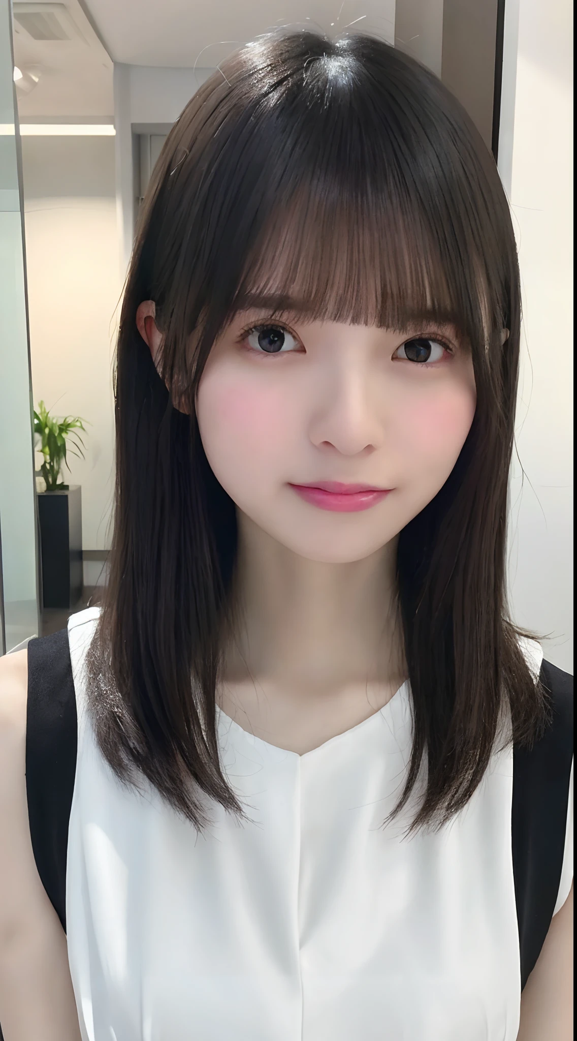 mix4, (8K, Raw photography, Top image quality, ​masterpiece: 1.45), (realisitic, Photorealsitic: 1.37), one girls, cute little, A city scape, natta, Sateen, Wetty, profetional lighting, photon maping, Radio City, physically-based renderingt, Gradient black hair, white  hair, short  curly hair, a handsome, girl with, (((Randomly generated plain clothes))), Top Quality Photos, hight resolution, 1080p, (clearface), (Detailed face description), (Detailed hand description), (​masterpiece), (Exquisite CG)、extreme light and shadows、dishevled hair、master work、abundant detail、(Fine facial features)、(top quality photo)、(masuter piece)、(A detailed eye)、Look in front of you、Fine clavicle、((Slender big))、((Office Looksuit)))、((Cute clothes))、((Hotel Lounge))、(Shooting from random perspectives)、(((Sleeveless)))、耳Nipple Ring、A big smile、Drawing the whole body from the knees、lean against the wall