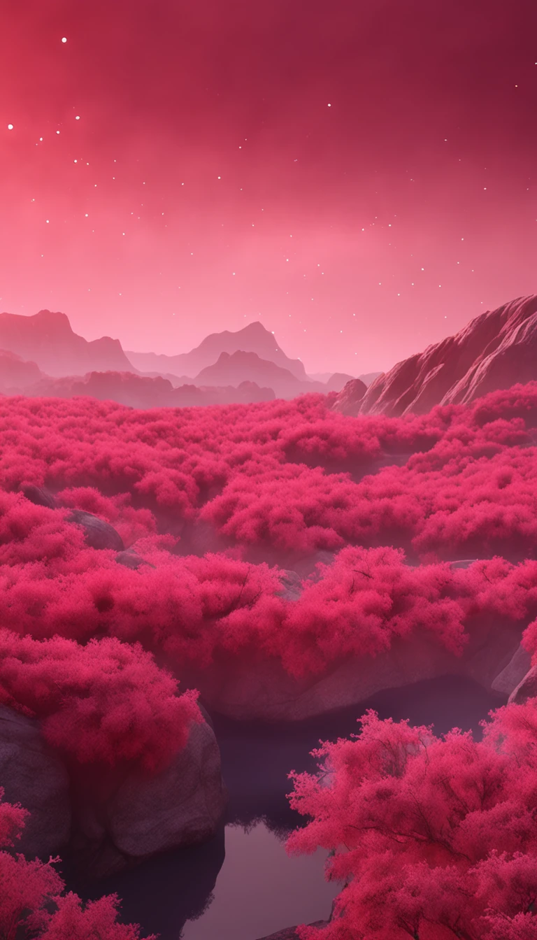 lil_he&yu_Liu's new album with HK,Natural rendering style,organic flowing form,light red and light pink,caspar davidfriedrich,Yan Juncheng,Flat surface,Red and pink