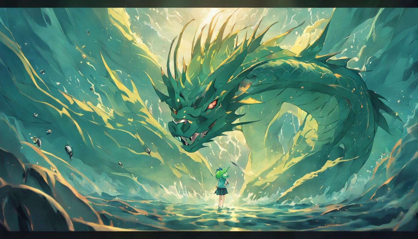ocean floor,ryujin,Green Dragon