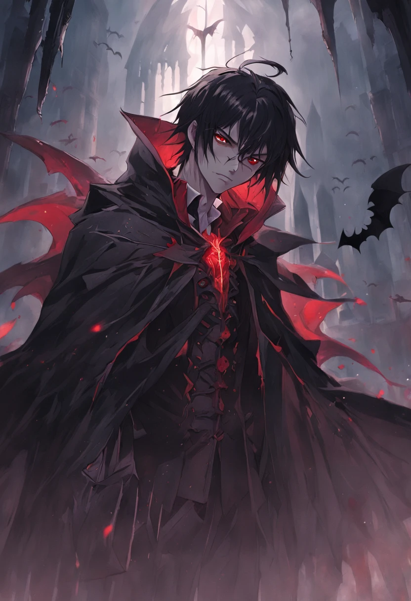 1 Vampires, Dark, (Male), Rotten skin is pale, Sharp fangs, Red eyes, (Blood dripping from the mouth:1.2), Strong gaze, Flowing black hair,Gnawing on the human body (hooded cloaks:1.1), Moonlight, gothic environment, Shadows, Mist, (Bat wings:1.3), (Bat swarm:1.4), Ancient castle, Vampire fangs, (Pale moonlight:1.1), (Transformation:1.2), (bloodthirsty:1.3), (Fangs pierce the skin:1.2), (Splashing blood:1.1), Vampire bites, (creepy atmosphera:1.1), (eerie silence:1.1), Bats fly, Night, elegant, mysterious.