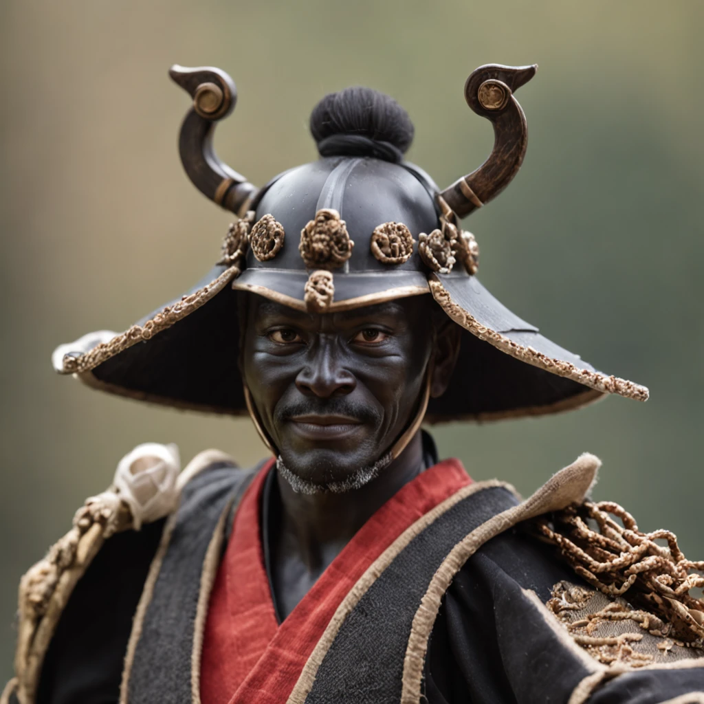 Black Samurai,Take a sword and a staff,Red eyes