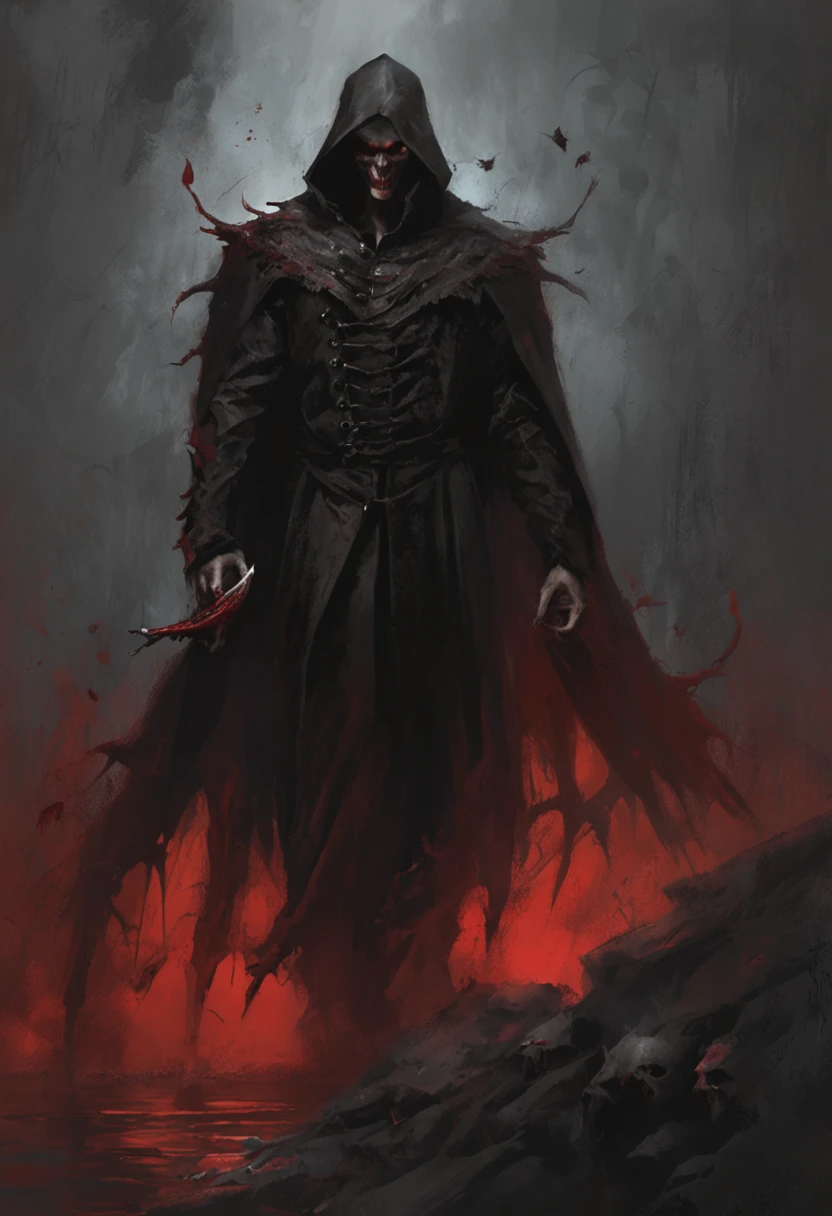 1 Vampires, Dark, (Male), Rotten skin is pale, Sharp fangs, Red eyes, (Blood dripping from the mouth:1.2), Strong gaze, Flowing black hair,Gnawing on the human body (hooded cloaks:1.1), Moonlight, gothic environment, Shadows, Mist, (Bat wings:1.3), (Bat swarm:1.4), Ancient castle, Vampire fangs, (Pale moonlight:1.1), (Transformation:1.2), (bloodthirsty:1.3), (Fangs pierce the skin:1.2), (Splashing blood:1.1), Vampire bites, (creepy atmosphera:1.1), (eerie silence:1.1), Bats fly, Night, elegant, mysterious.