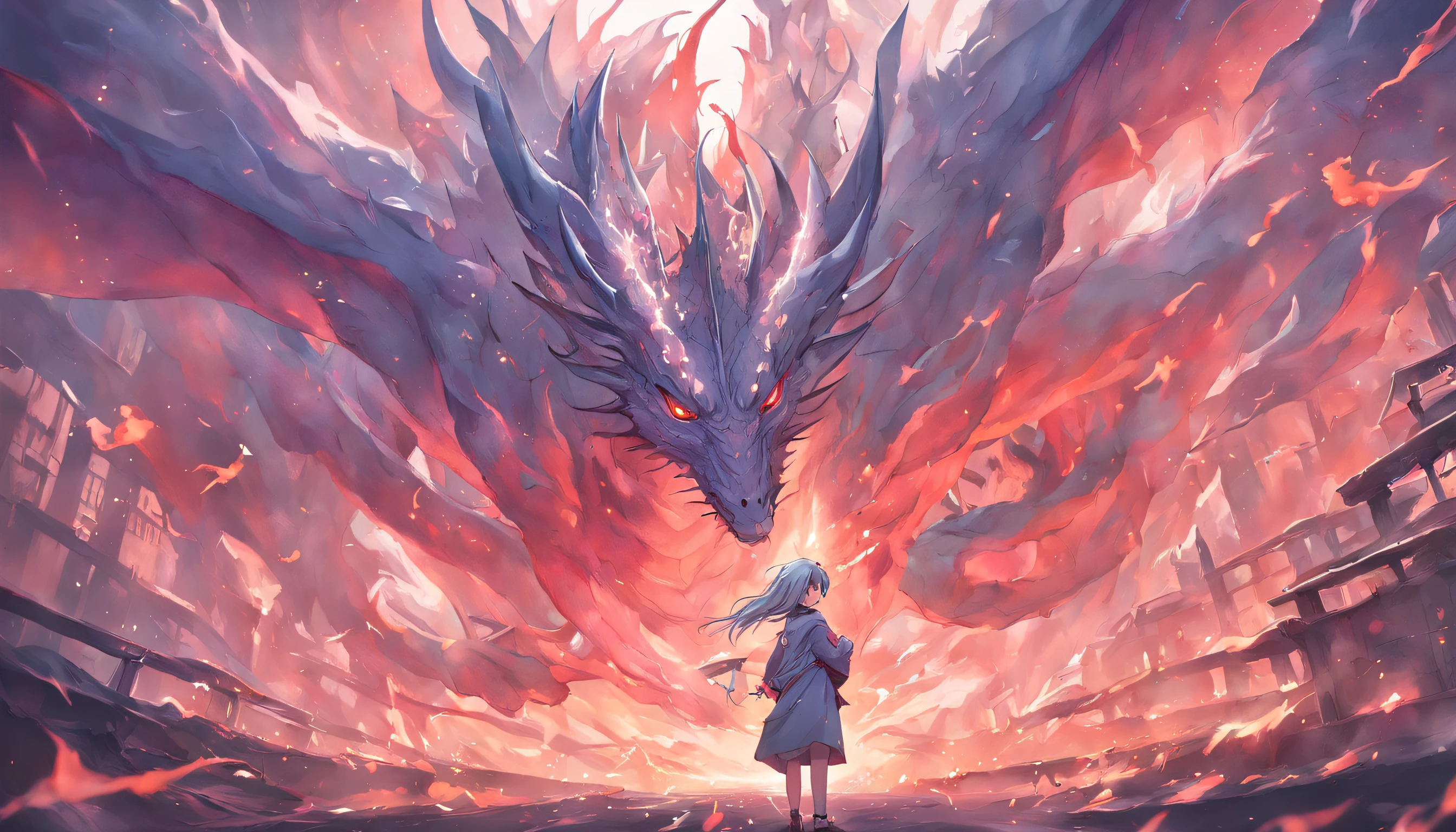 （shoun），Handheld organ，White dragon，Cloud effects：1.5，Elongated dragon body，elevation，Faraway view，super detailing，best qualtiy，tmasterpiece，8K，Extremely detailed，Epic artwork