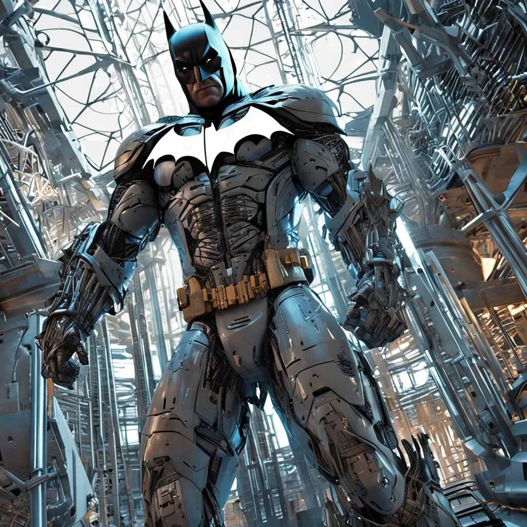 batman with white cybernetic suit