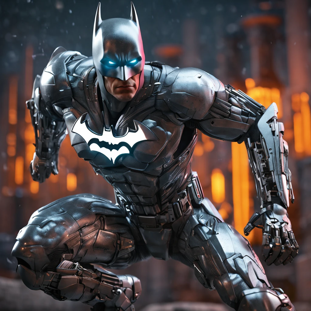batman with white cybernetic suit