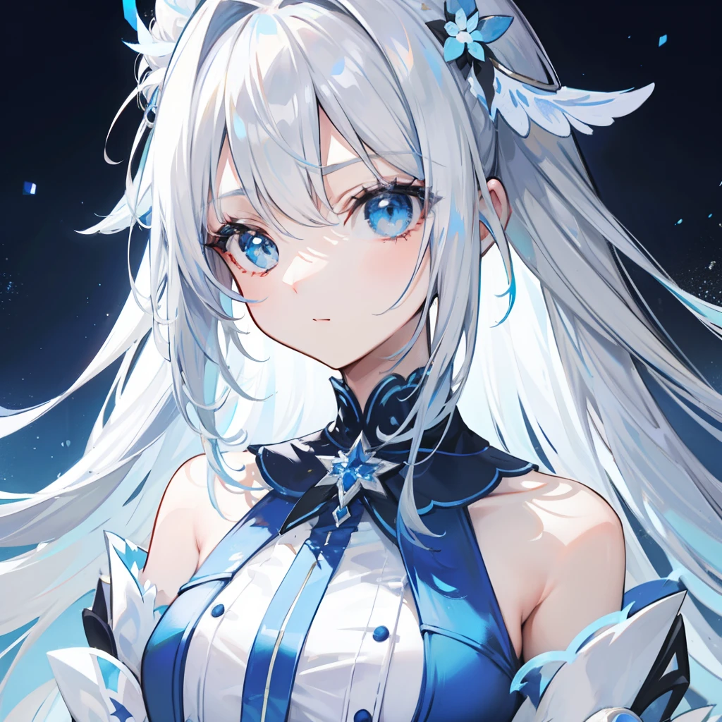 1 , longye hair, multi-colored hair, hair with highlights, divided bangs, breastsout, bunny ears, laughter, eye white, cinta, anime styling, high resolution, 