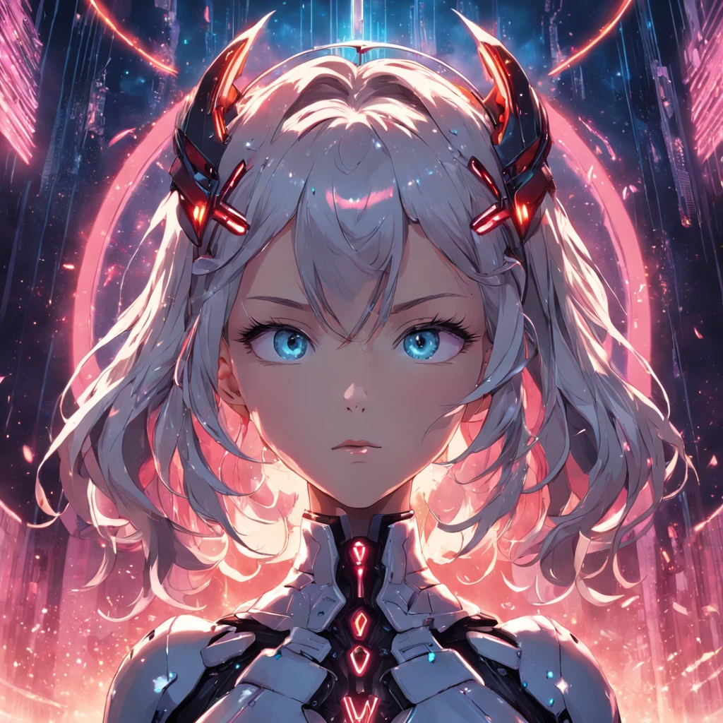 Design a captivating cover image for a YouTube video titled 'a extravagant beautiful perfect femme fatale superintelligent a.i. The image should convey both a sense of intelligence and power, as well as futuristic technology
