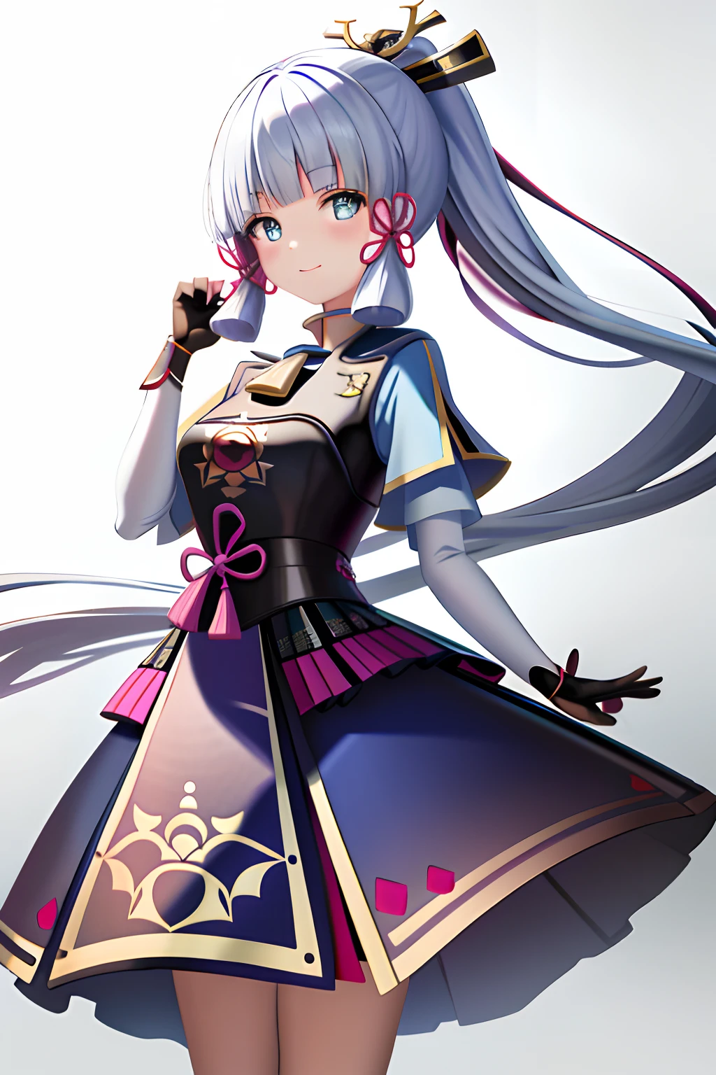 tmasterpiece,A high resolution,best qualtiy,1girl solo,kamisato_ayaka,ssmile,komono,nakeness,mediuml breasts,Pink