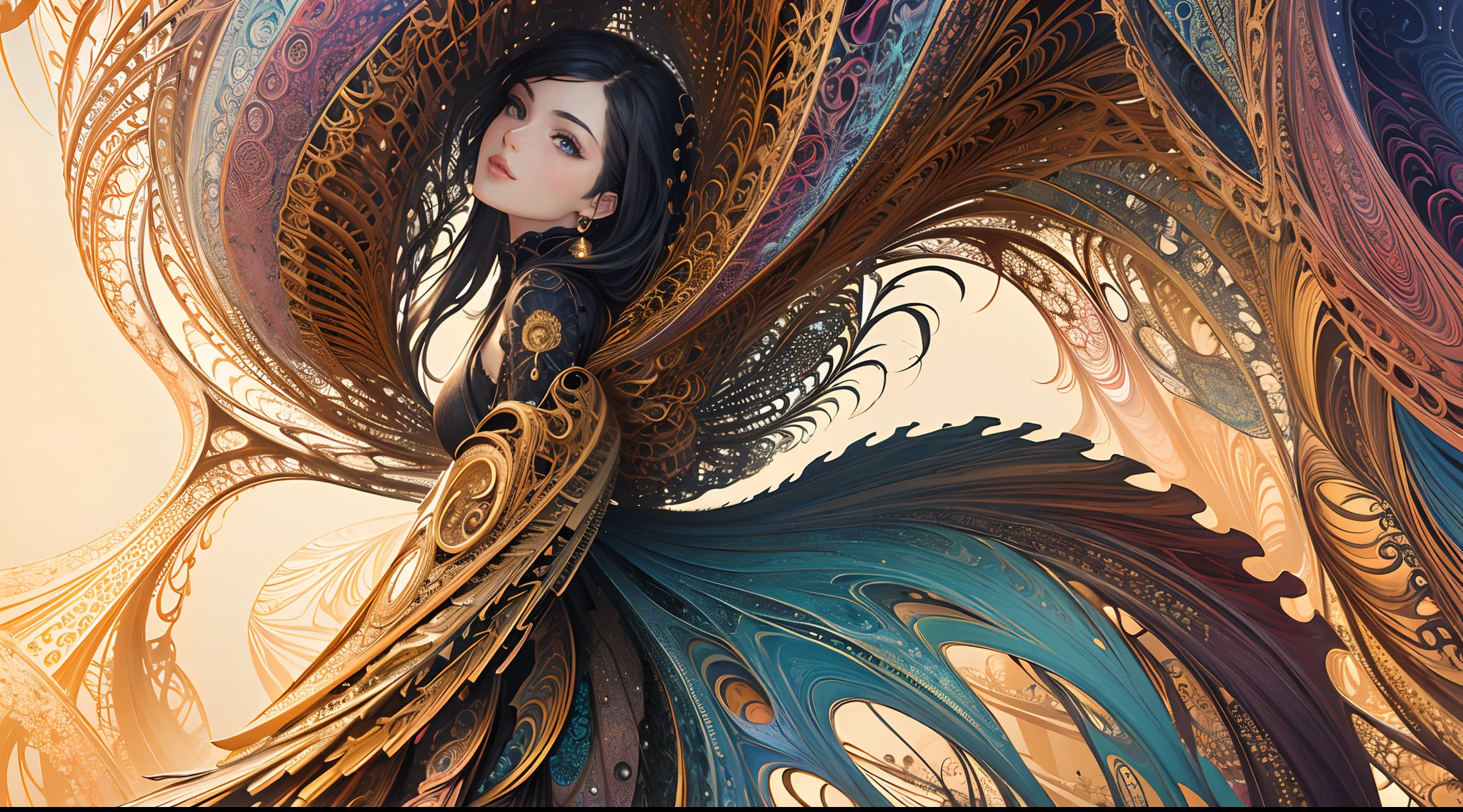 (masterpiece, top quality, best quality, official art, beautiful and aesthetic:1.2), (1girl), extreme detailed,(fractal art:1.3),colorful,highest detailed