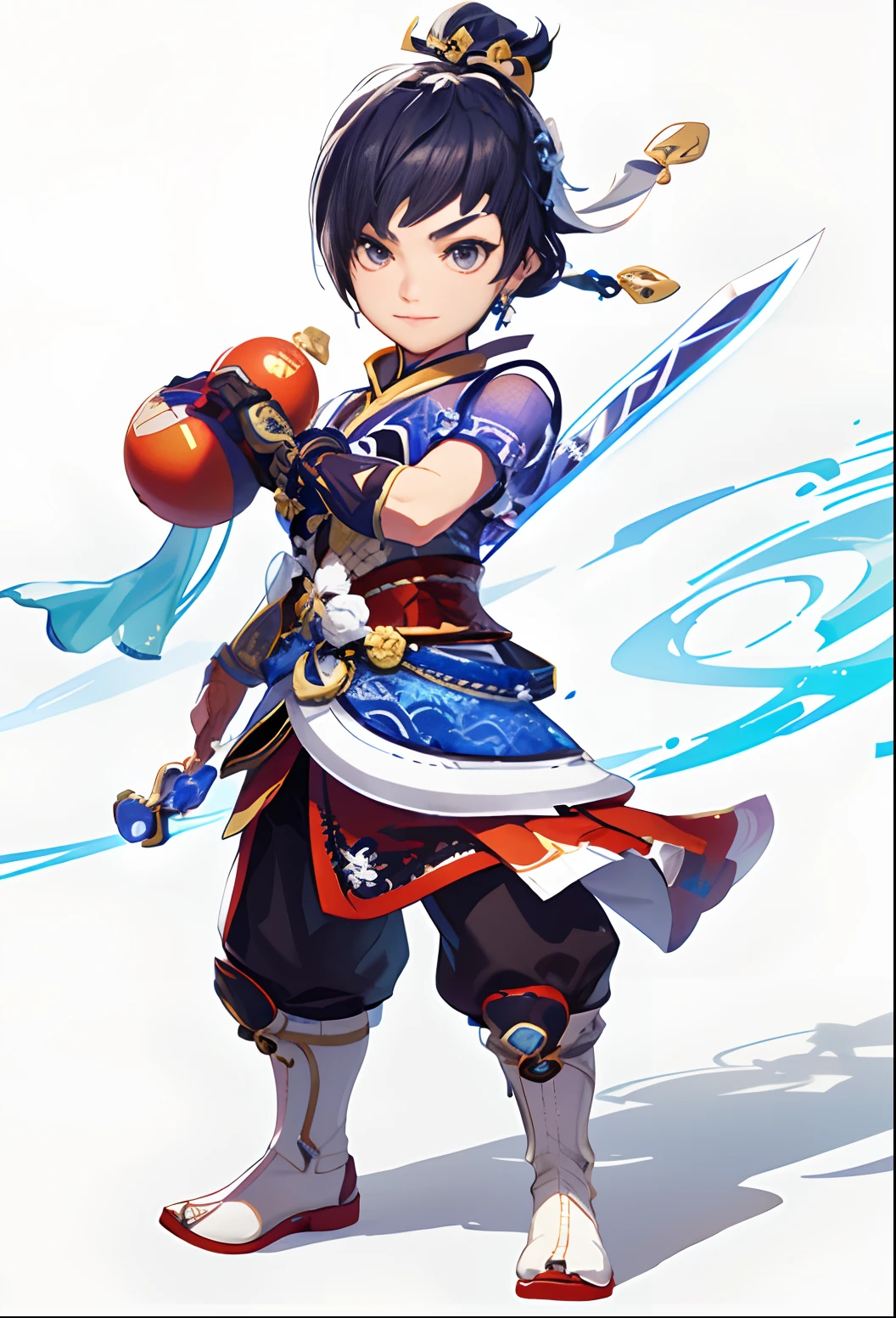 a close up of a person holding a sword and a ball, official character art, zhongli from genshin impact, 3 d render official art, Female protagonist, Yun Ling, lei min, fighting game character, Keqing from Genshin Impact, Main character, Character artwork, Katana Zero video game character, character render, Game character, maxwell render