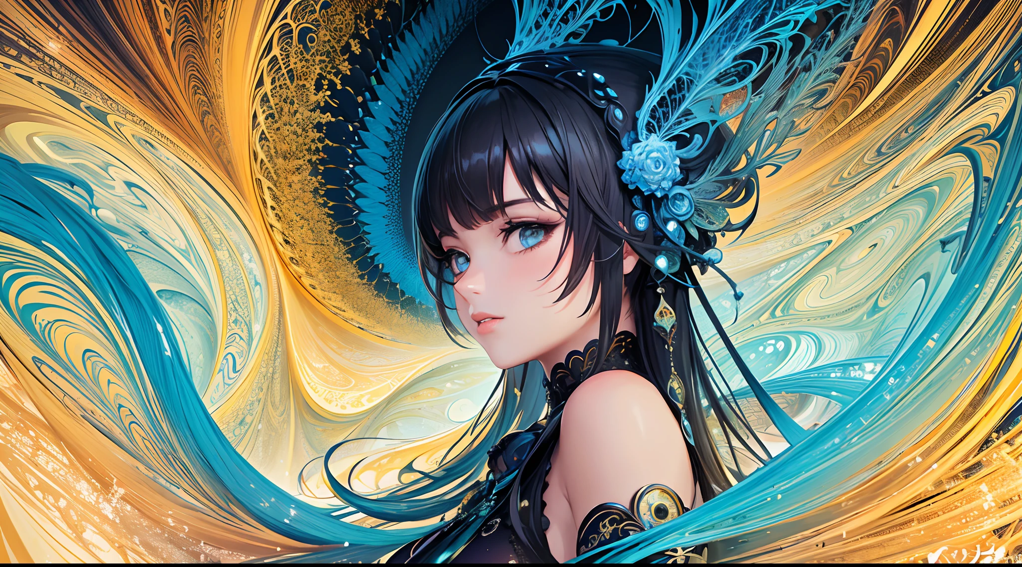 (masterpiece, top quality, best quality, official art, beautiful and aesthetic:1.2), (1girl), extreme detailed,(fractal art:1.3),colorful,highest detailed