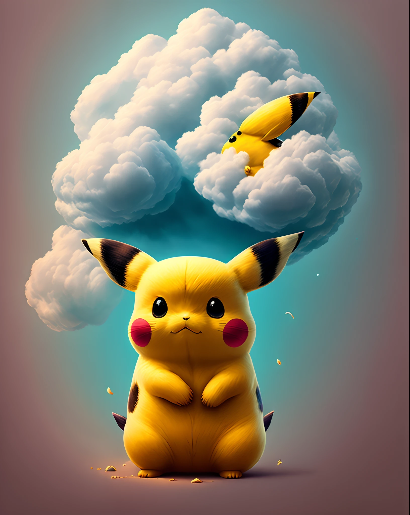 Pikachu in a cloud