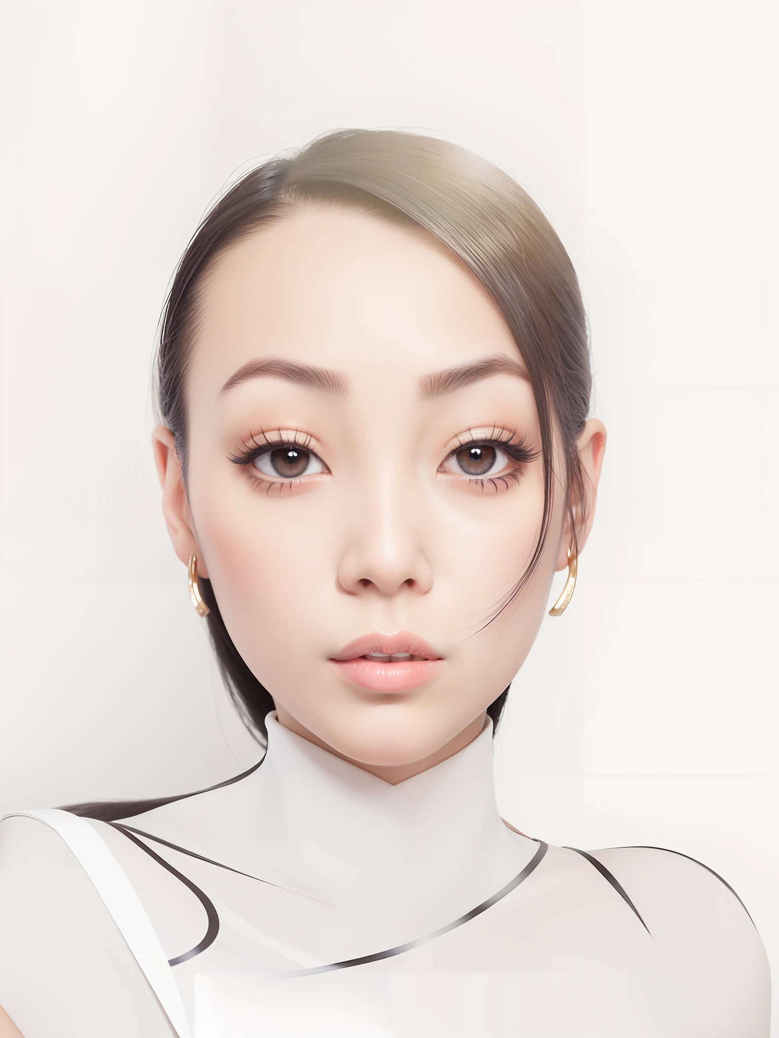 asian black hair mature woman makeup