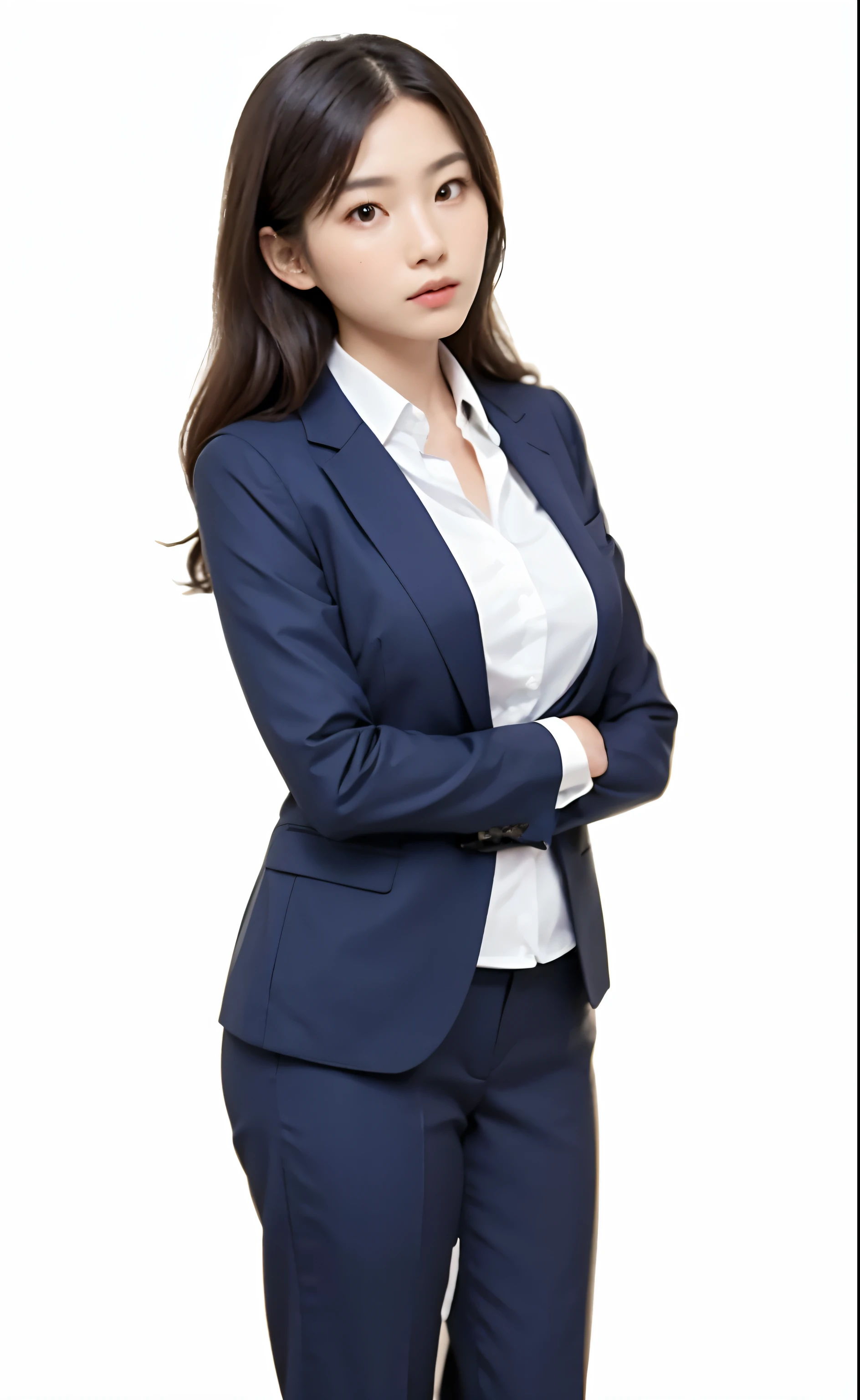 Woman in business suit standing with arms crossed, Office Clothes, Girl in suit, Formal business suit, Girl in a suit, Business Suit, business clothes, Wearing a business suit, Work clothes, elegant suit, wearing a business suit, wearing fashion suit, wearing business casual dress, Woman in business suit, Wearing a blazer, Blue Suit, a stylish suit