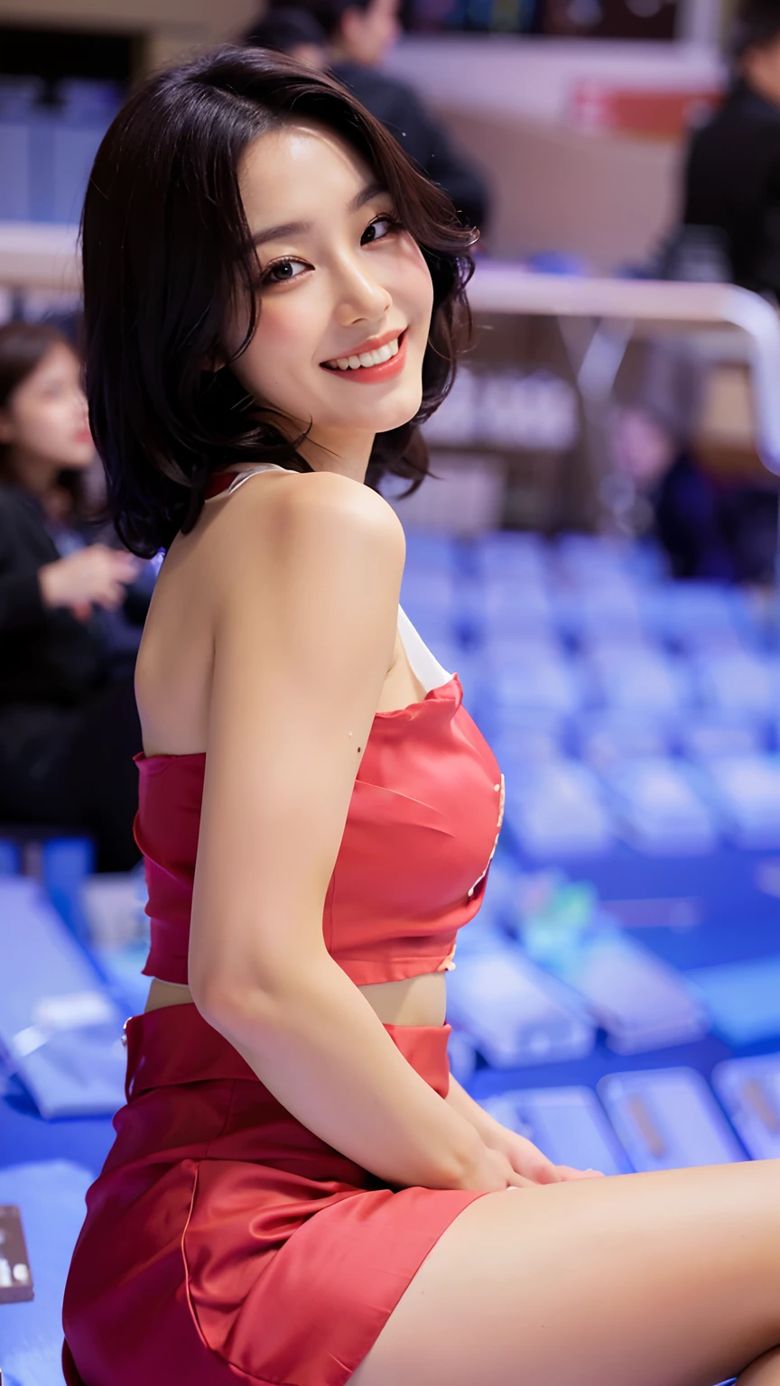 (((Medium hair))), best qualtiy, 8K, hdr, A high resolution, absurderes:1.2, blur backgroun, Background bokeh:1.2, photography of, (RAW photo:1.2), (真实感:1.4), (Masterpiece:1.3), (complexdetails:1.2), 1girll, 独奏, japanaese girl, delicated, Beautiful detailed, (Detailed eyes), (Detailed facial features), Bigboobs, (((Large breasts))), Skin Firm, (Looking_at_peeping at the viewer), From_Front, (being thin),(best qualtiy:1.4),(超A high resolution:1.2),cinematic lighitnglamplight,(Extremely detailed illustration),(Gloss on lips,best qualtiy,超A high resolution,depth of fields,Caustics,Extensive illumination,naturalshadow,85mm, f/1.4, iso 200, 1/160s:0.75),1girll, Solo, (((Silk vest))) Smile, ((silk garment,pleatedskirt,Classroom))