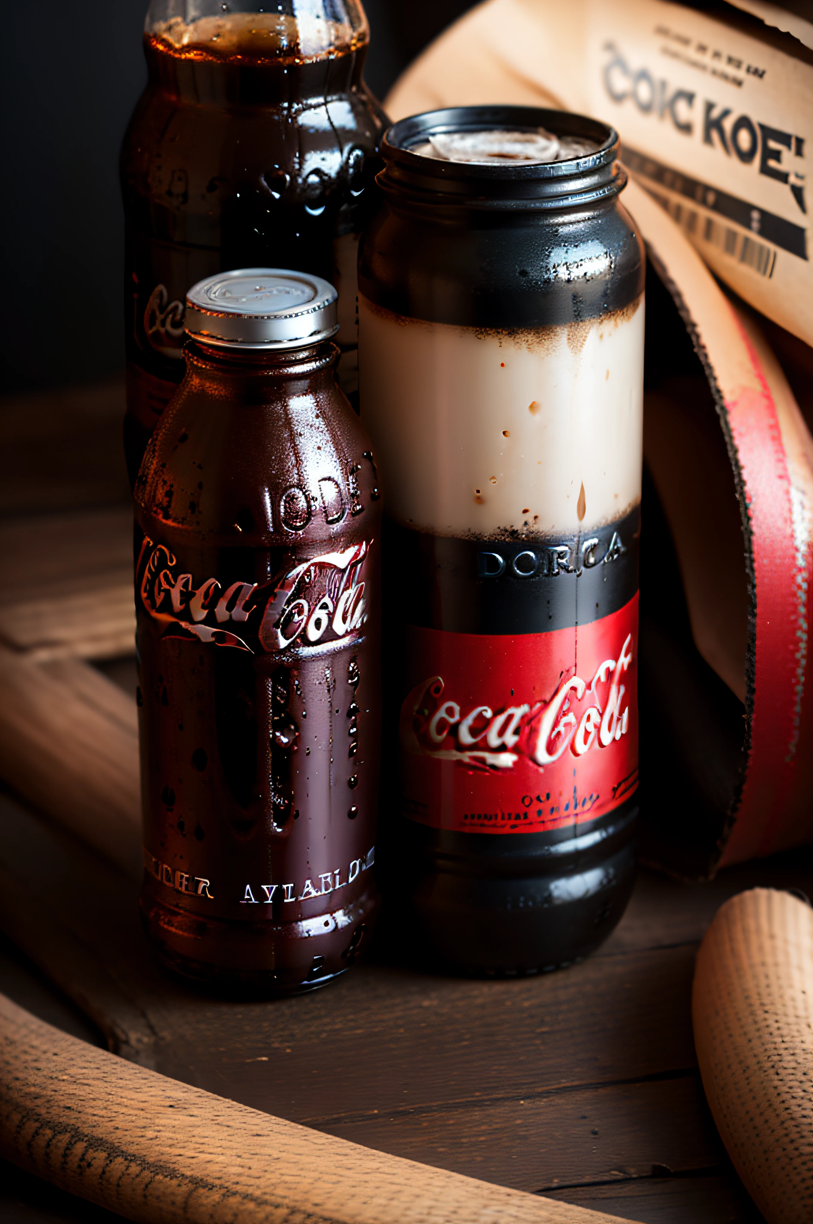 coca cola bottle in hand with a skeleton in background, coca cola bottle, drinking a bottle of coca-cola,  haunted kodachrome, coca cola in camel head, coka-cola advertisement, dramatic product photography, hyper realistic poison bottle, hyper realistic ”, hyper realistic”, commercial product photography, “hyper realistic, inspired by Dorothy Coke--ampler: DPM++ 2M SDE Karras