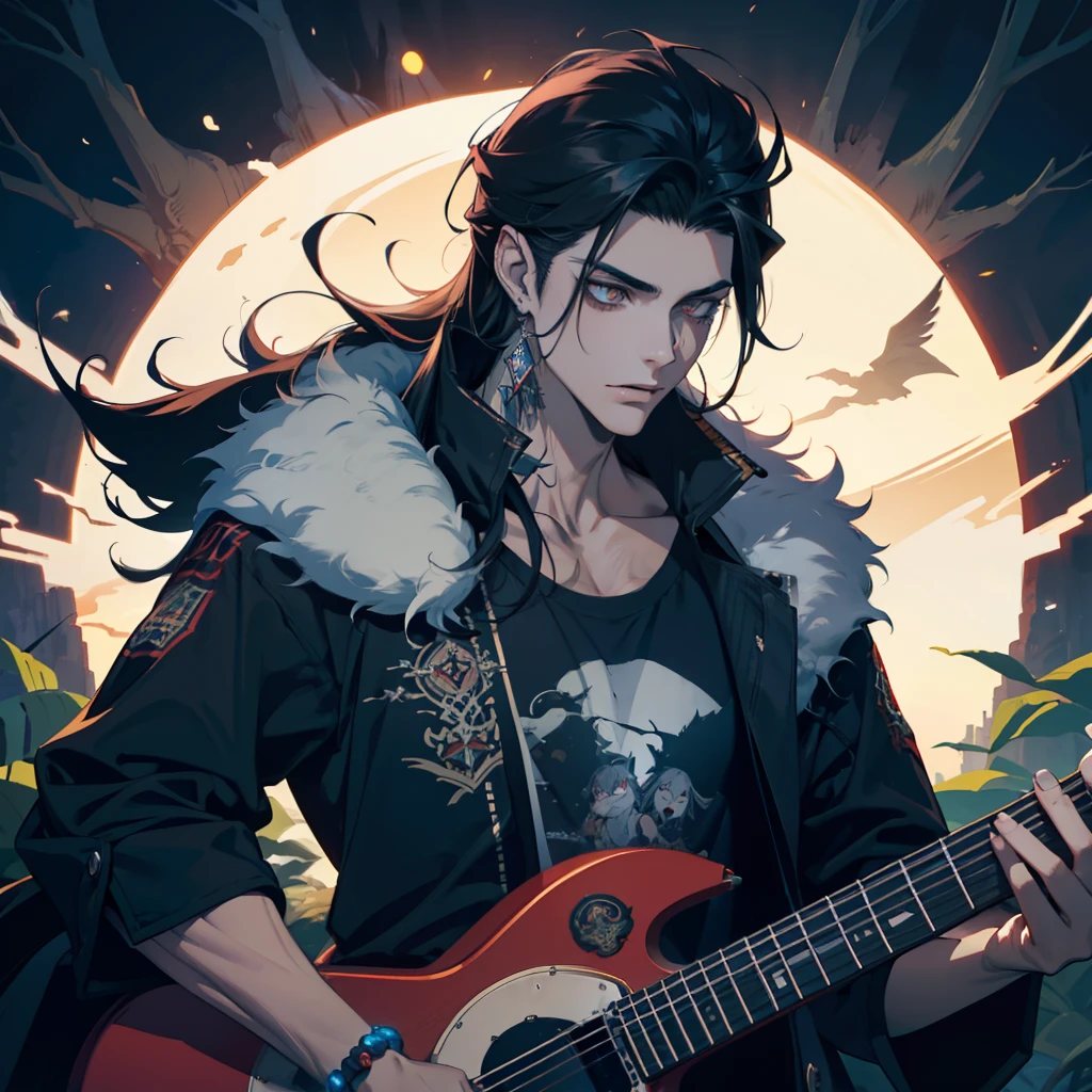 desenho animado de um homem wolf, with a guitar in hand, Wolf O'Donnell, no estilo dos quadrinhos de heavy metal, an anthropomorphic cyberpunk fox, lobisomem sexy moral alta raiva, Retrato de um Gnoll, Raposa McCloud, Toony, Retrato de Jughead Jones, Arte de mawshot peludo, Demon-Fang, (tocar guitarra) ((GHITAR))sobre uma floresta gelada, In this forest contain dead trees without leaves and a frozen lake, Piano score on the floora closeup of a photo of a wolf in it, yugioh card, dire wolf, melting, vulpina anatomicamente correta, Lobo Negro, Three - tailed wolf, flame conjuring armored, explosion of mystical energy, um lobo minotauro, Yugioh, demon-fang gnoll, ((Nordic wolf) ), Norse, lobo na natureza, Norse ((vestido camisa felpuda de frio)) Muscle Fury ((metal pesado)) (((Rocha))) sangue ((sangue))