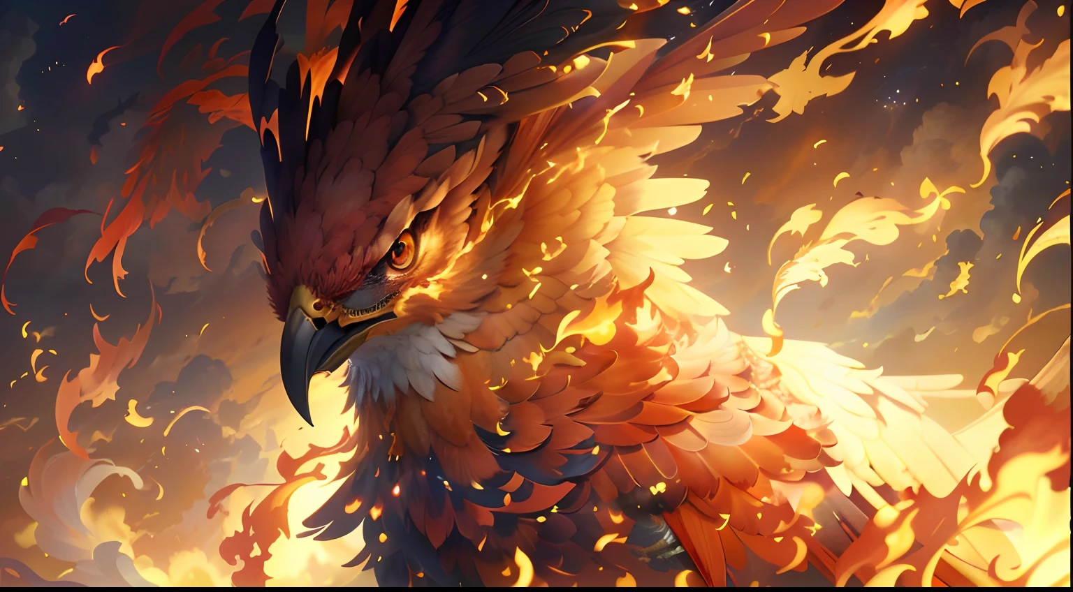 There is a bird flying in the air with fire, 4K detailed digital art, 4k highly detailed digital art, Anime art wallpaper 4k, Anime art wallpaper 4 K, artwork of a phoenix, Detailed digital anime art, fiery bird, ''wallpaper of a phoenix, Digital artwork 4 K, Anime art wallpaper 8 K, 8K high quality detailed art