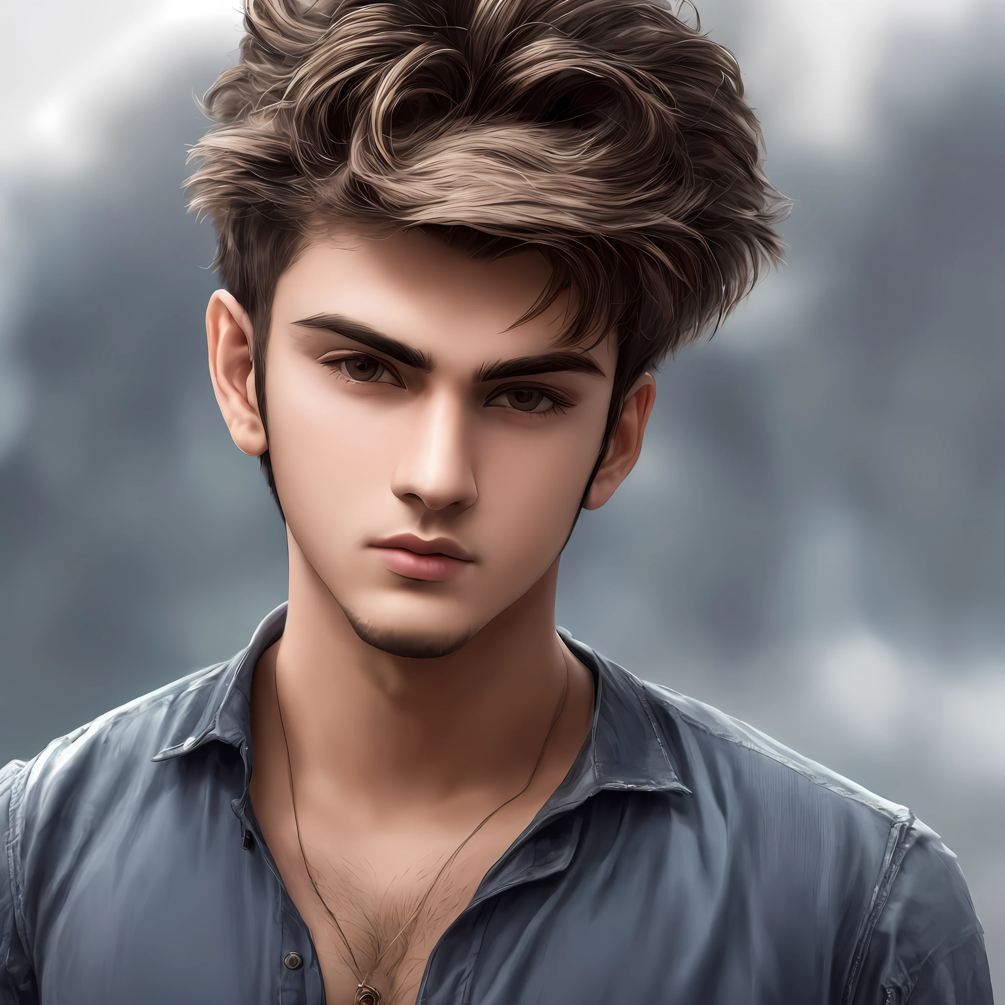 4k realastic face of 18 years boy and realastic background
