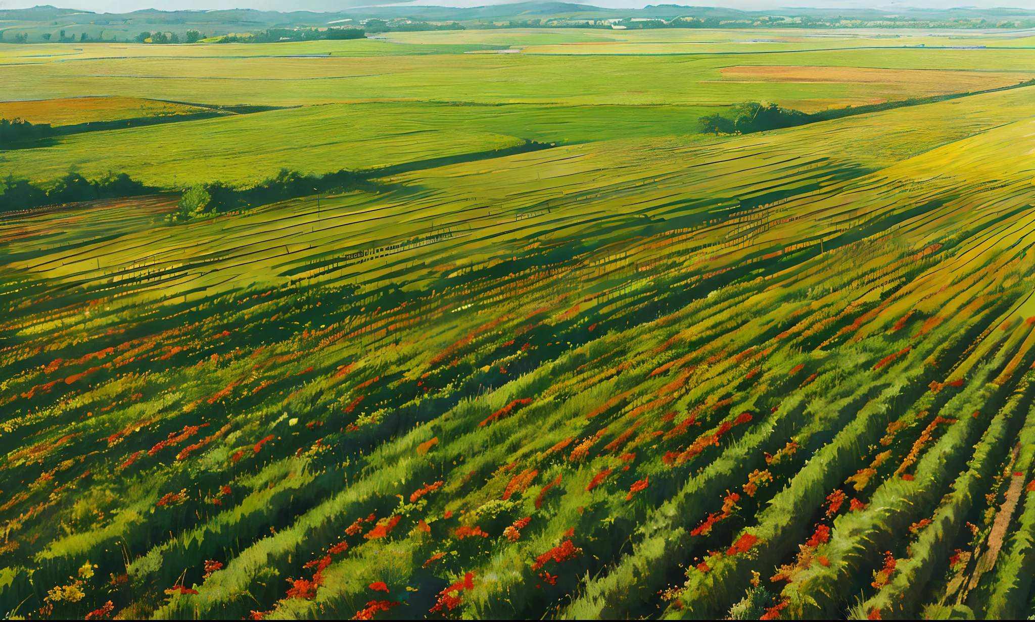 Bryant farms in the fields
