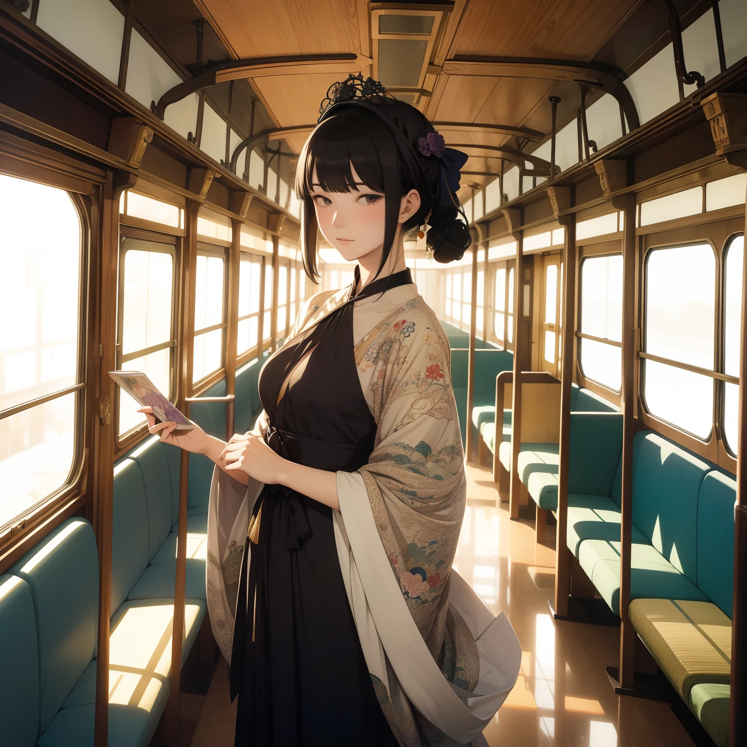 Ukiyo-e style Dorothy P. Lathrop, Florence Harrison Anime surreal wondrous strange Whimsical absurderes fanciful Sci-Fi Fantasy Mainspring train commute To another world