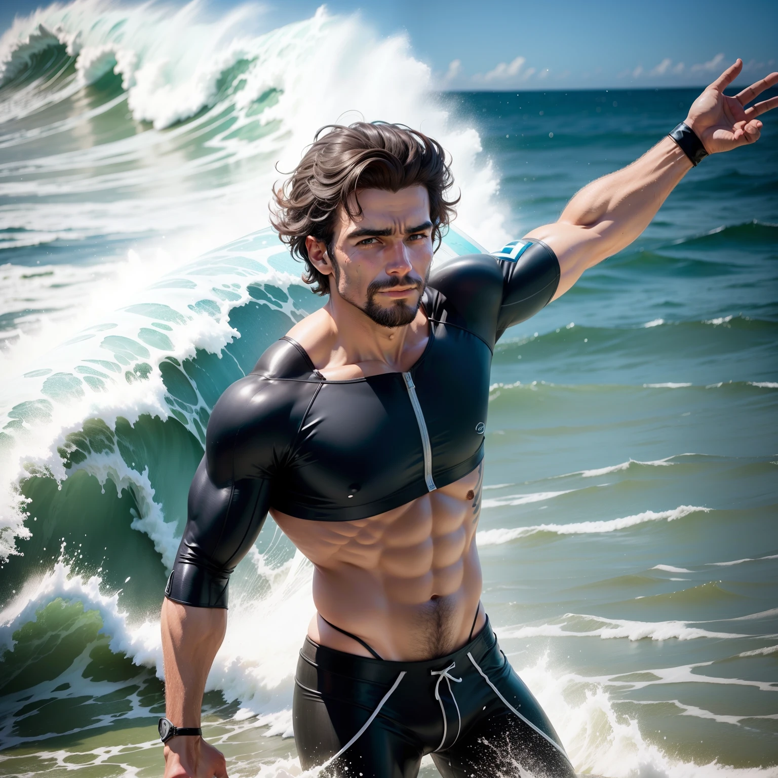 Homem surfando onda perfeita no Brasil