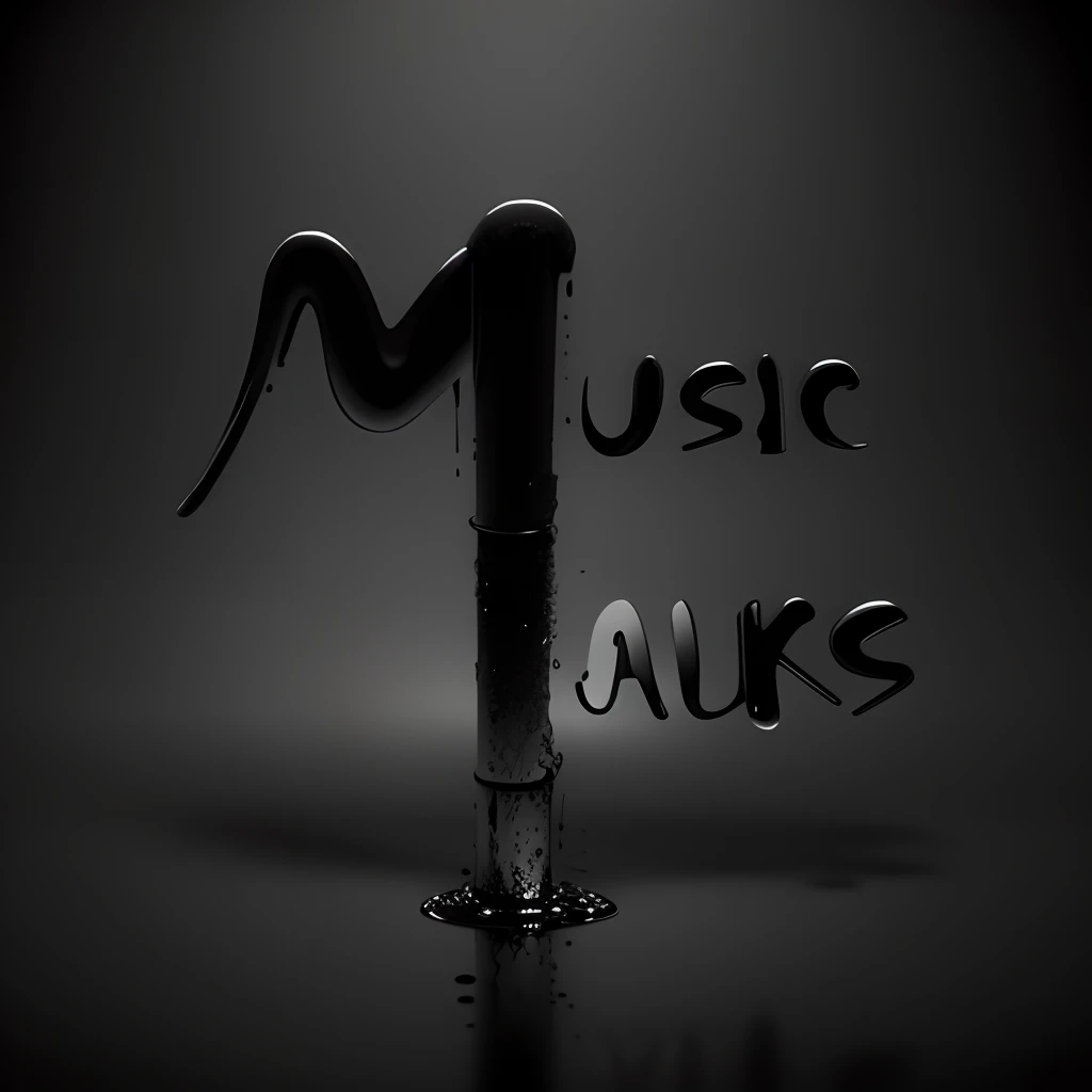 3D,lisses,ink,flowing,Glossy,black andwhite