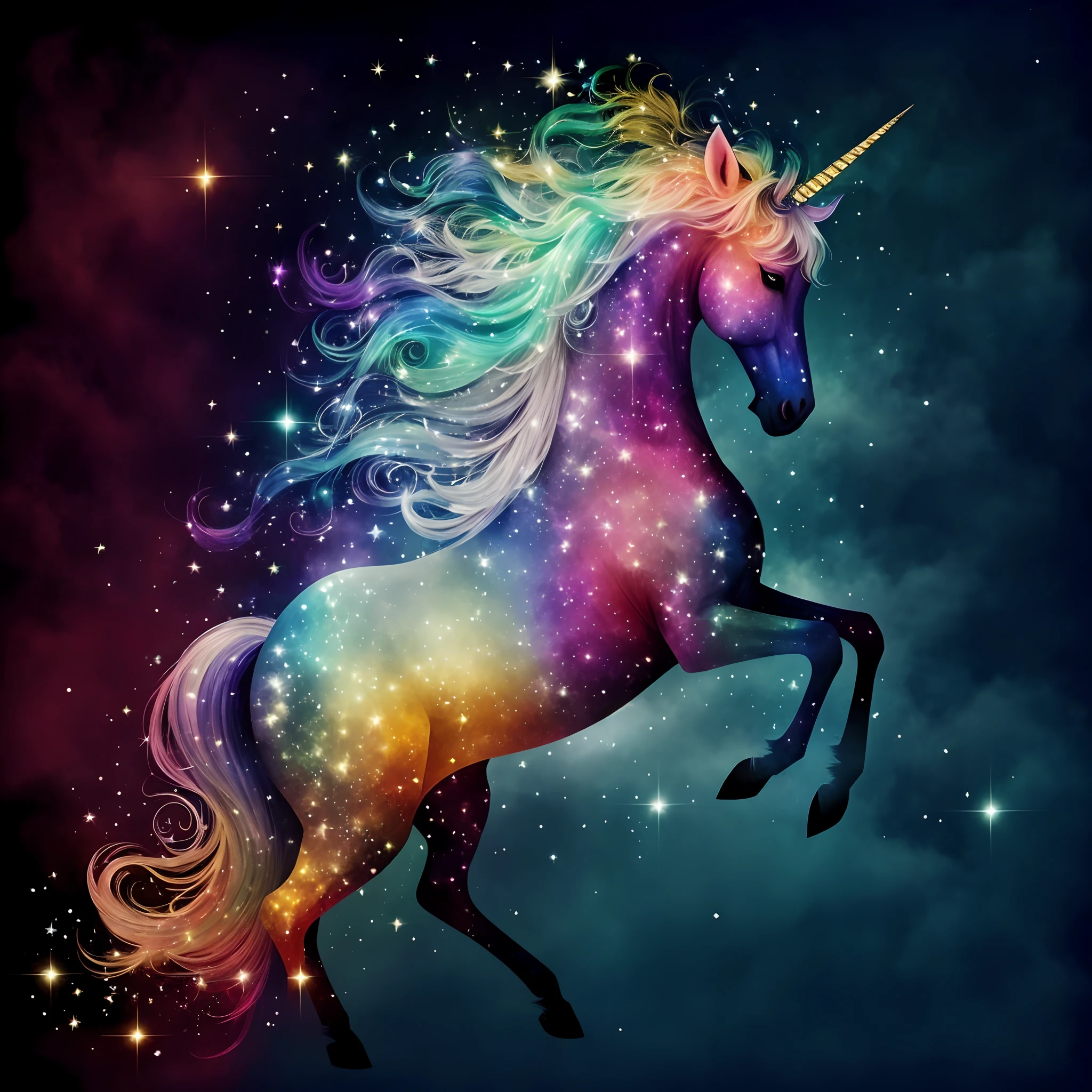 Unicorn close-up,The mane is colorful,starrysky, unicorn, A unicorn, unicorn flying in the sky,starryskybackground,Starcloud, unicorns, blue unicorn, mythological creatures, Glory to the magic within, Magical and mysterious, mythical whimsical creatures, cosmic and colorful, mythological creatures, Unicorn horns, amazing background, Mythical, a mythical creature, Fantastic and magical, white unicorn