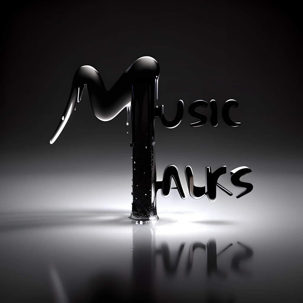 3D，Black font，lisses，Reflective，flowing，water dripping，Glossy，white backgrounid