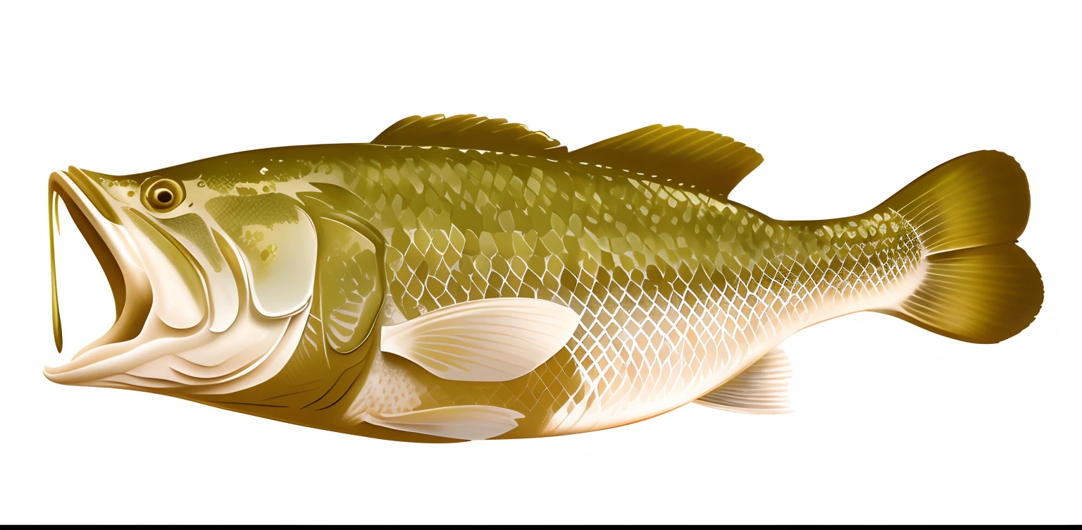 Fish with an open mouth, Optimize fish scales,Highly detailed fish scales,Abundant fish scales,Big bass fishing, high detail illustration, detailed digital illustration, high detail illustration, rendering, Extremely detailed!, Realistic illustration, proper shading