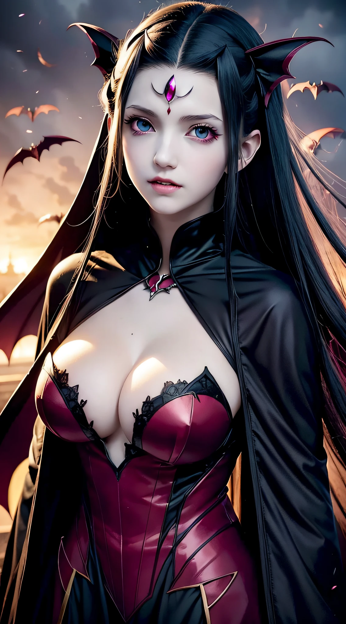 Vampire girl Shalltear Bloodfallen: Overlord anime, best quality, masterpiece, (realistic:1.2), Front, detailed face, (((masterpiece))), (((best quality))),(((extremely detailed))), illustration, mysterious,