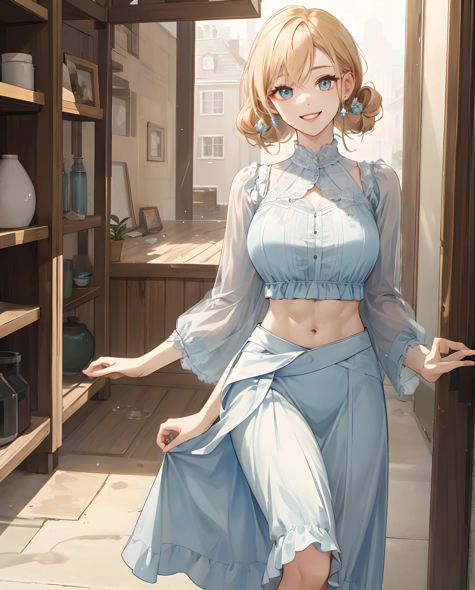 ((Best Quality, 8K, Masterpiece: 1.3)), 1girl, Slim Abs Beauty: 1.3, (Hairstyle Casual, Leaky Big Breasts: 1.2), Dress: 1.1, Super Fine Face, Delicate Eyes, Double Eyelids, Smile, Home
