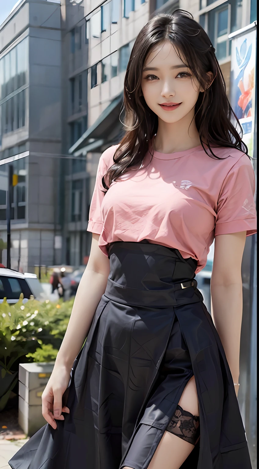 beautiful woman, wearing a stylish and casual outfit, with a determined expression on her face, fashionable, woman, vibrant, outfit, posing, front, colorful, dynamic, background, elements, confident, expression, accessory, majestic, coiled, attention-grabbing, title, stylish, catchy, headline, larger, striking, modern, trendy, focus, fashion, selfie