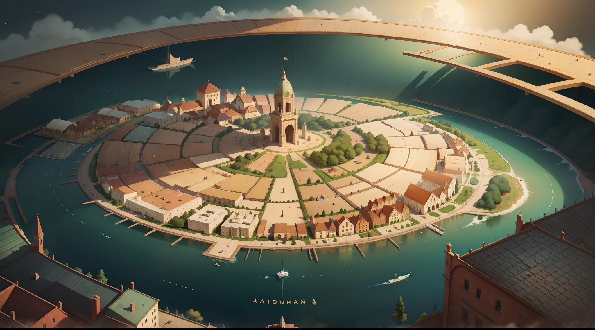 Map of a large inland city