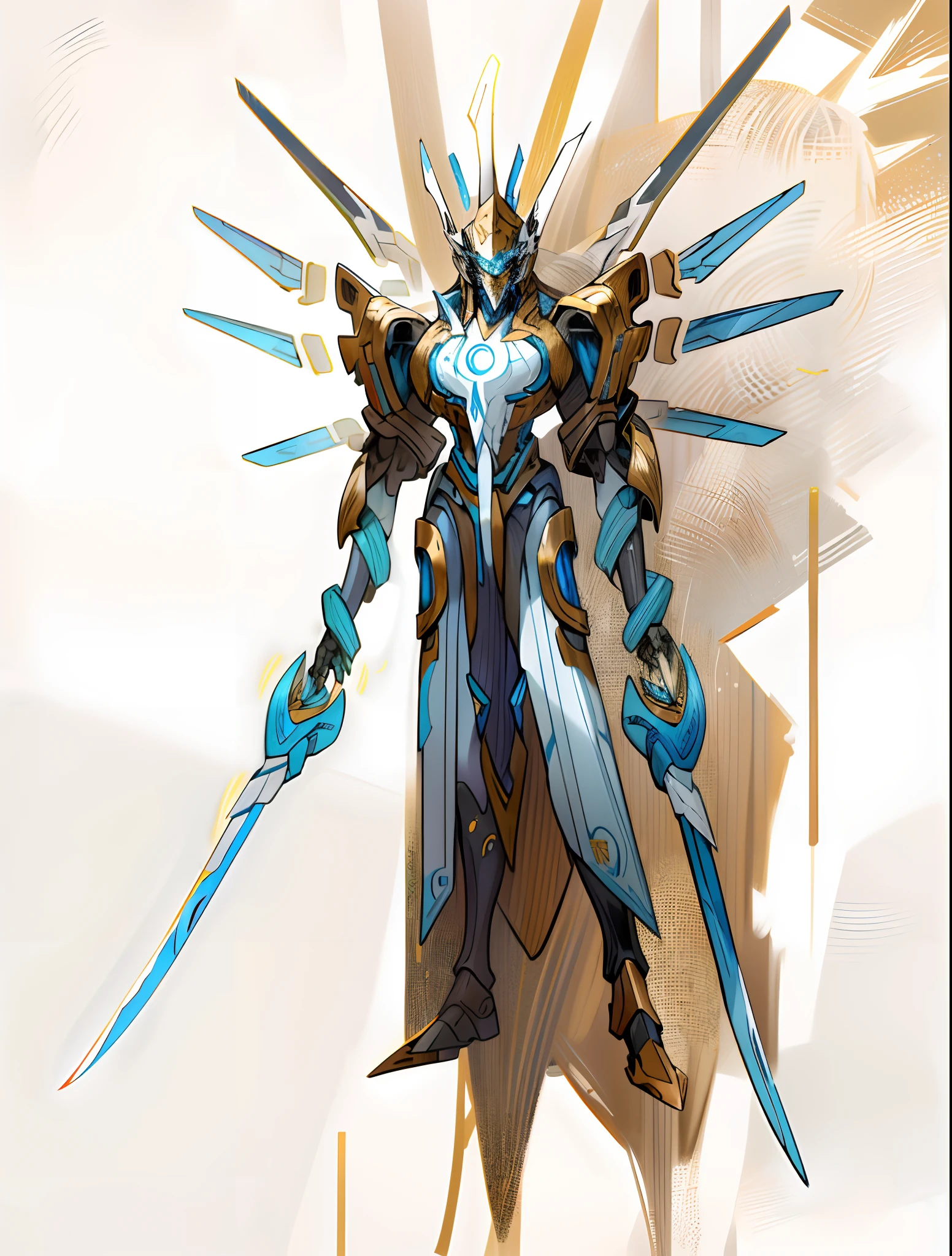 masterpiece,best quality,A mecha with a sword, mecha style Greek god, concept armor